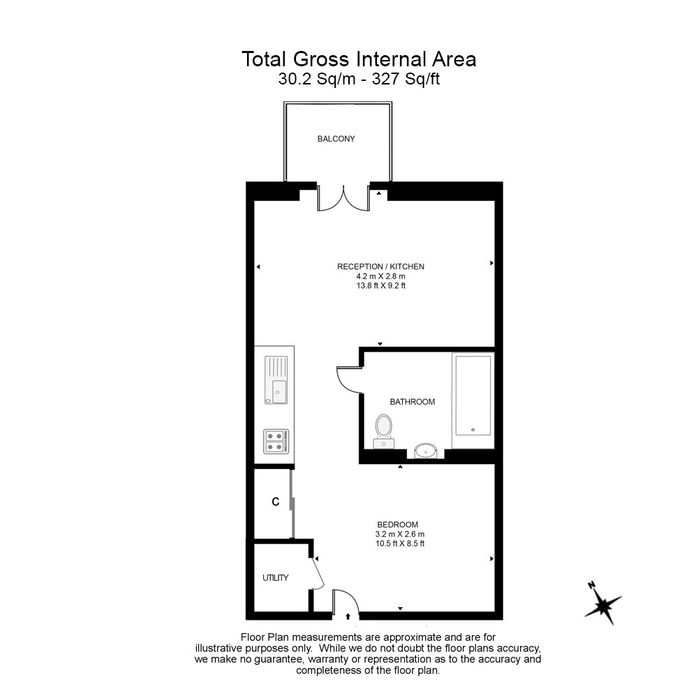 Studio  for sale in Lincoln Plaza, Canary Wharf, E14-Floorplan