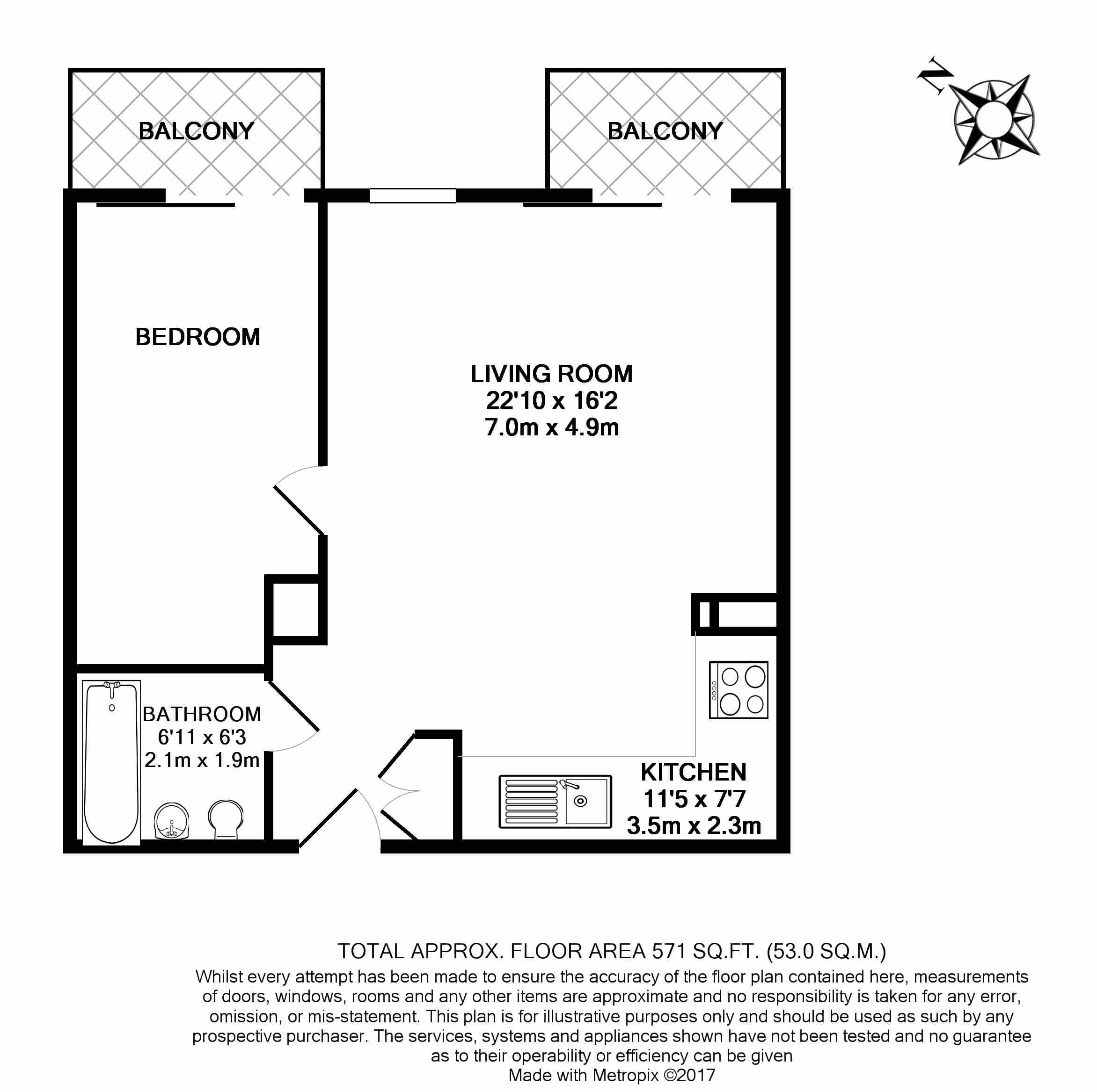 1  bedroom flat to rent in Nautical Drive,  Royal Wharf, E16-Floorplan