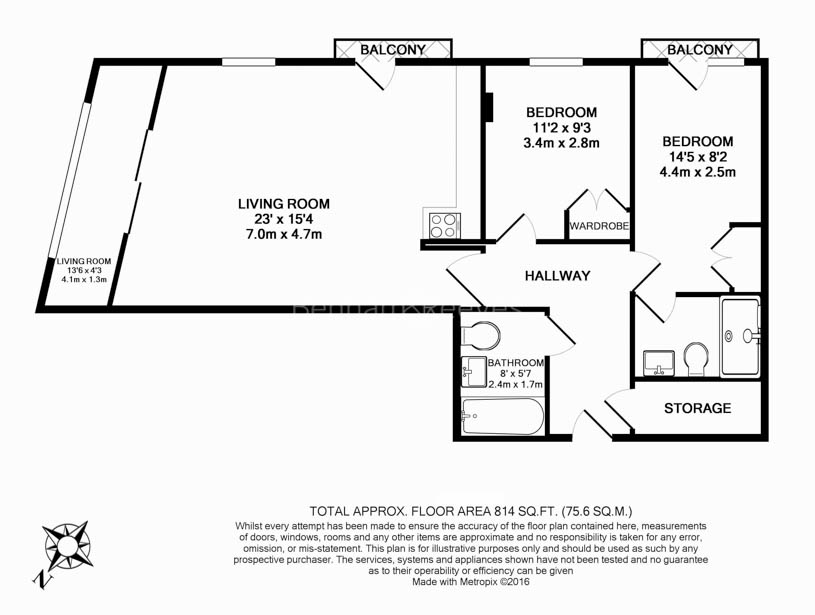 2  bedrooms flat to rent in Lincoln Plaza, Canary Wharf, E14-Floorplan