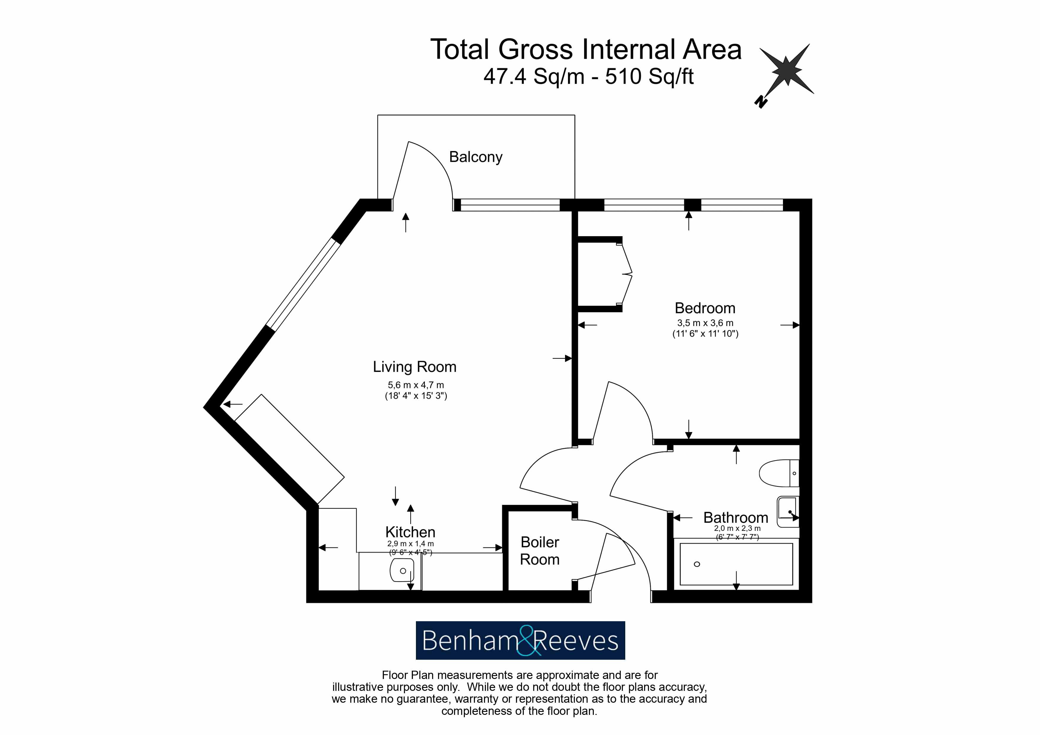 1 bedroom  for sale in St. Anne's Street, Canary Wharf, E14-Floorplan