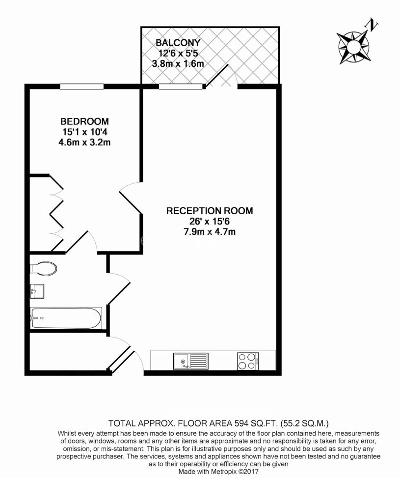 1 bedroom  for sale in Grantham House,Canning Town, E14-Floorplan