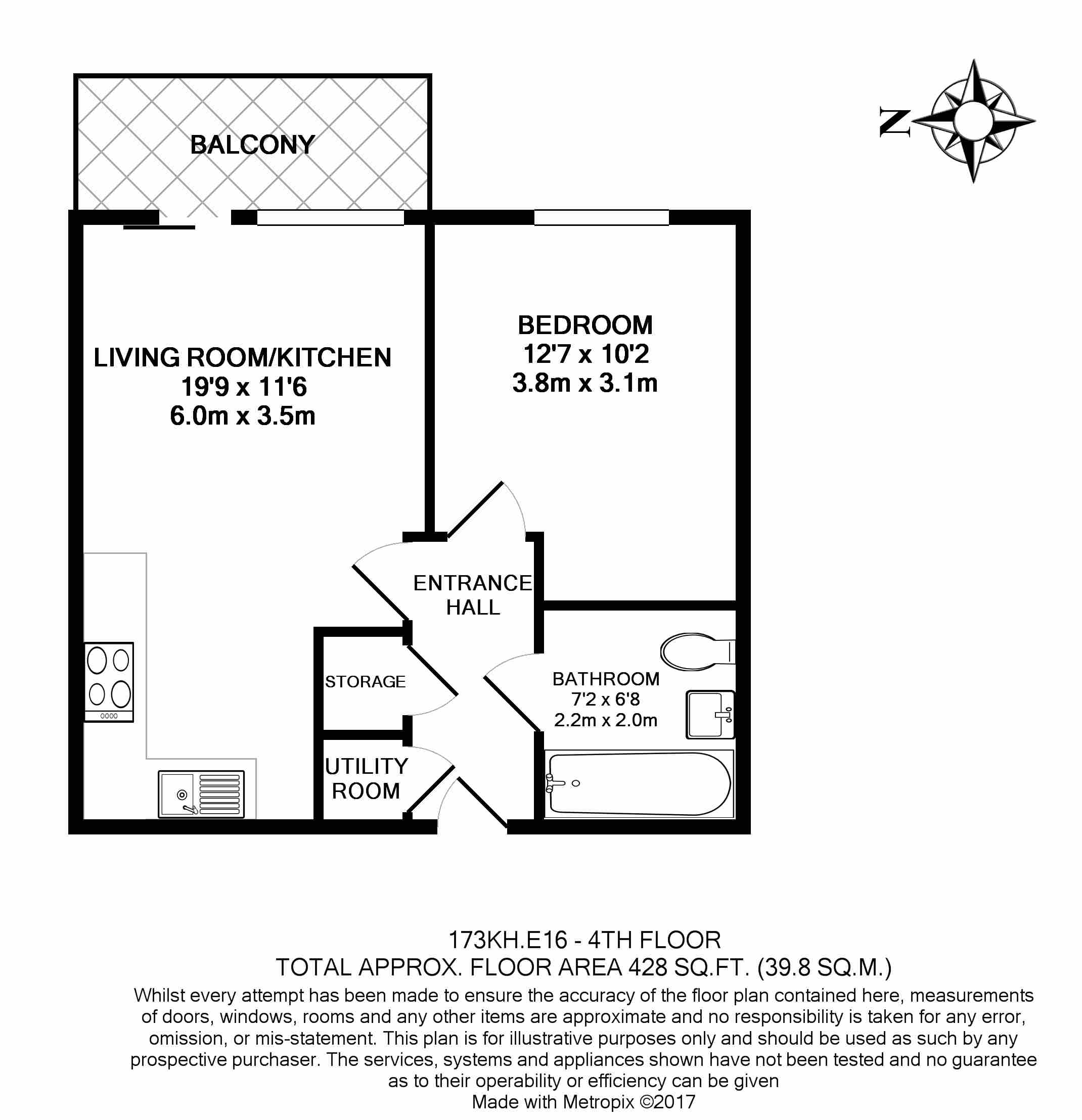 1  bedroom flat to rent in Kingfisher Heights, Pontoon Dock, E16-Floorplan