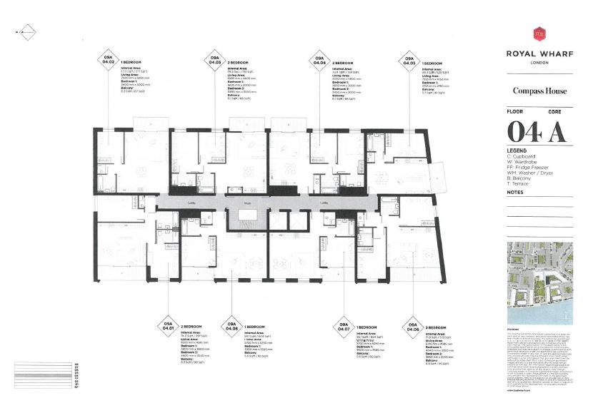 2 bedrooms  for sale in Royal Wharf, Canary Wharf, E16-Floorplan