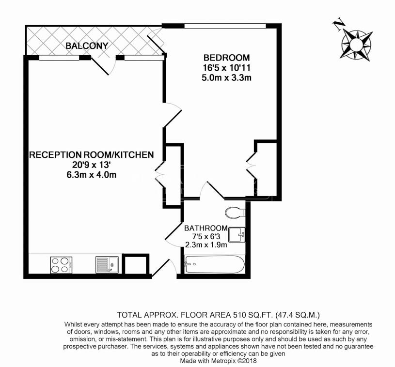 1 bedroom  for sale in Botanic Square, London City Island, E14-Floorplan