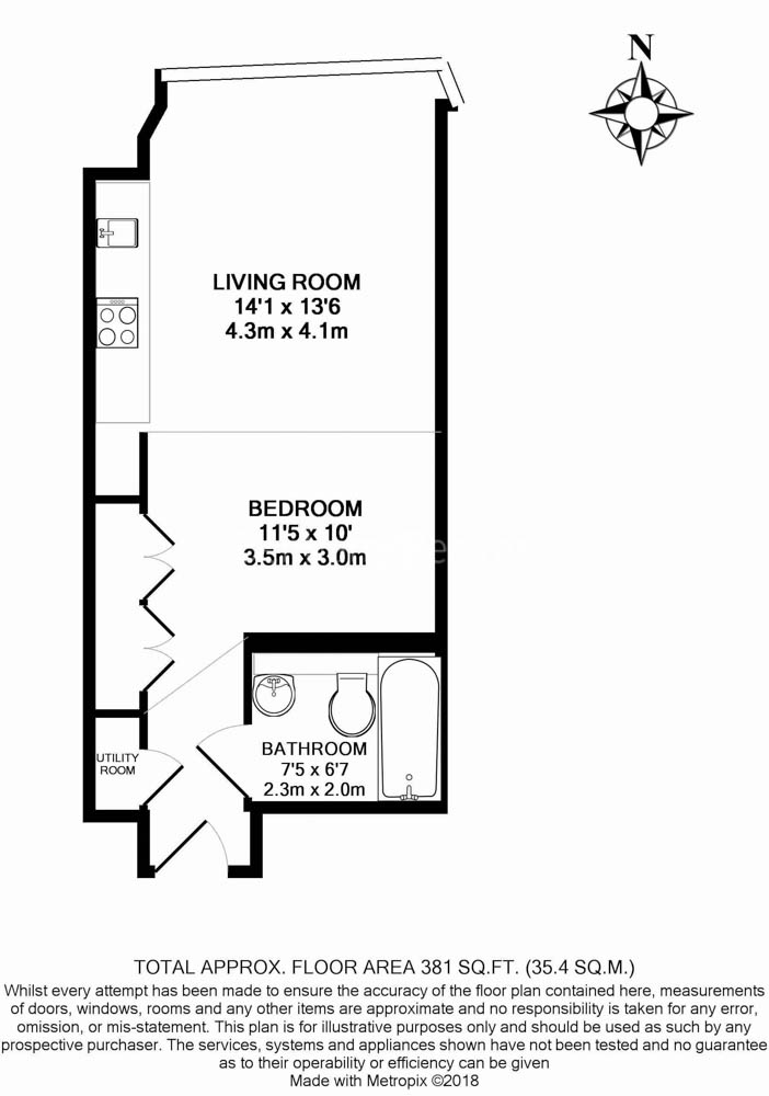 Studio  for sale in Charring Tower, Biscayne Avenue, E14-Floorplan