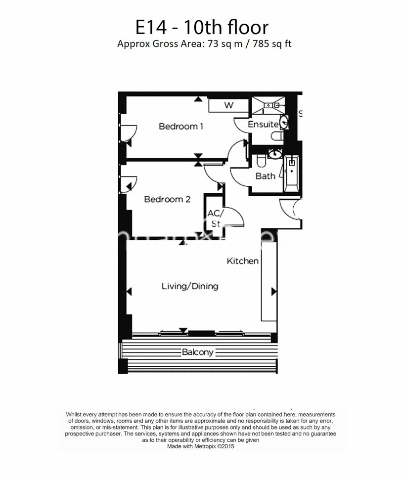 2  bedrooms flat to rent in East Ferry Road, Canary Wharf, E14-Floorplan