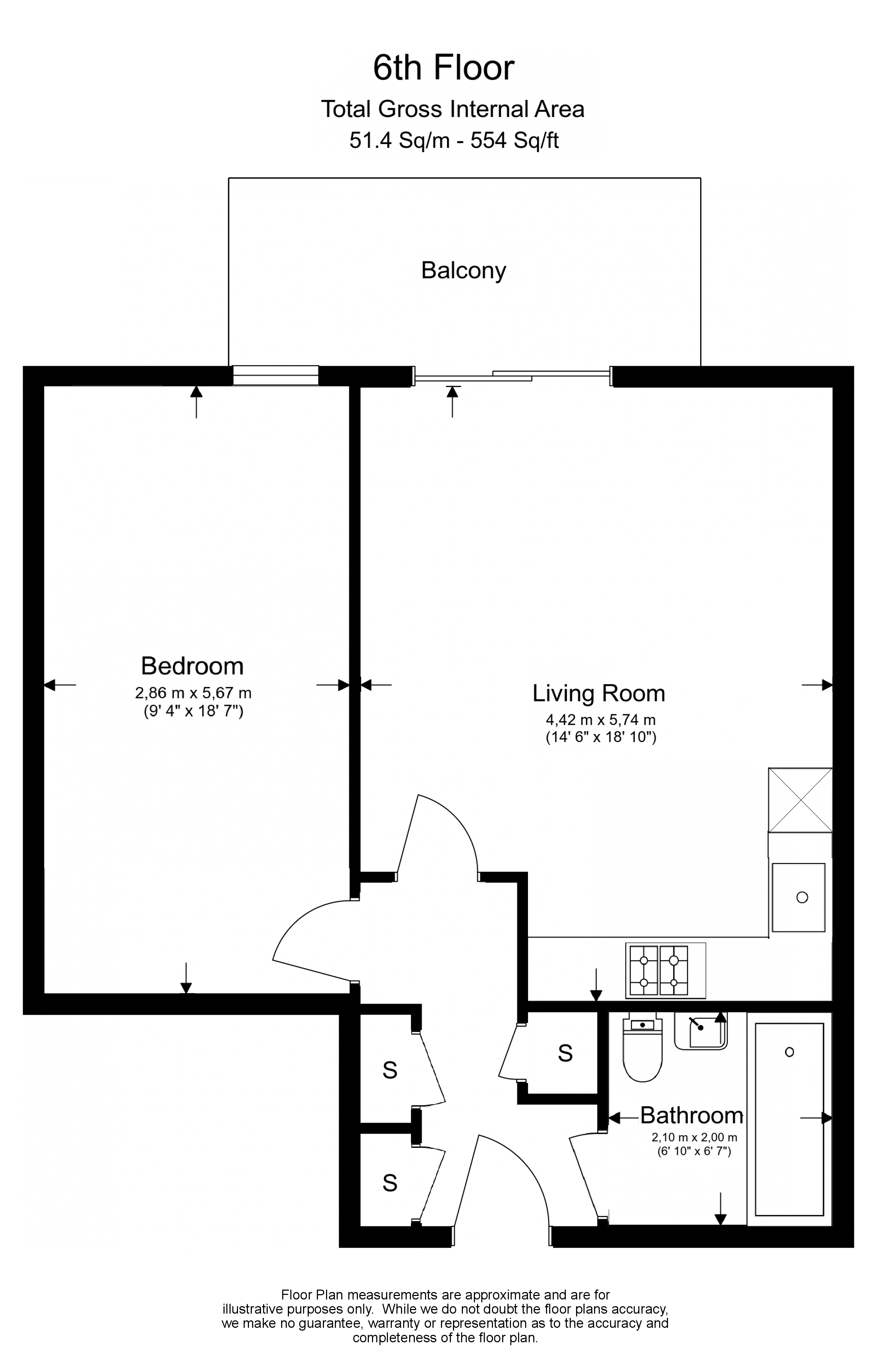 1 bedroom  for sale in Chamberlain Court, Ironworks Way, E13-Floorplan