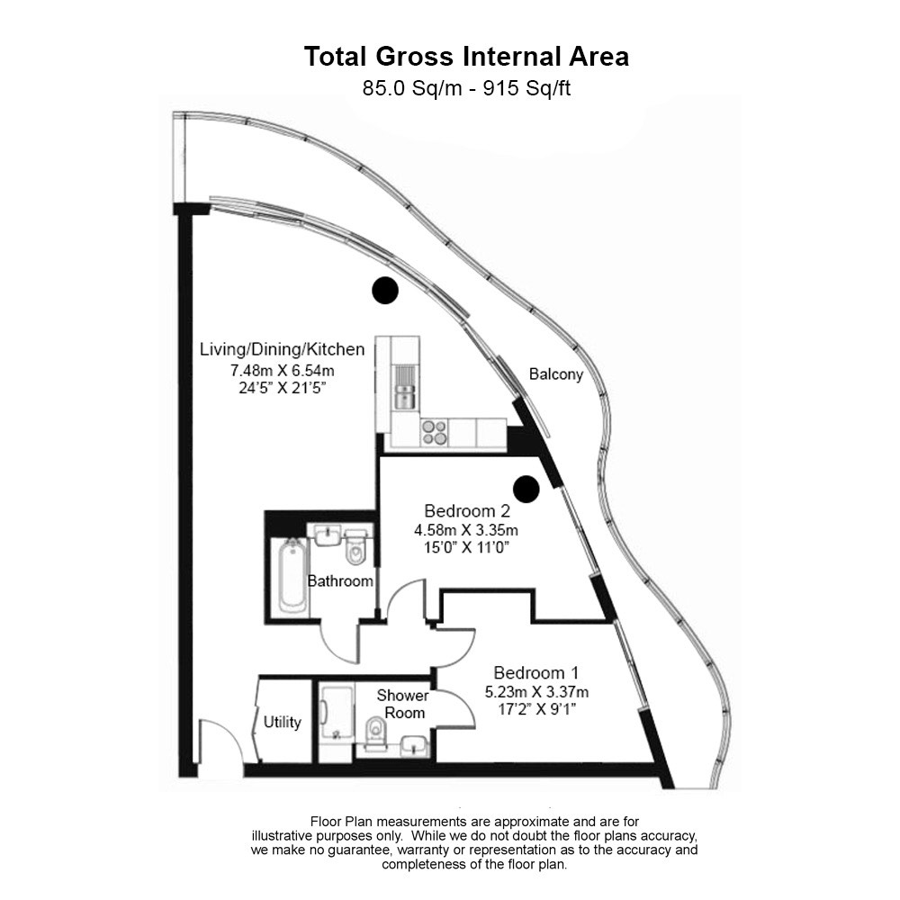 2  bedrooms flat to rent in 3 Tidal Basin Road, Canary Wharf, E16-Floorplan
