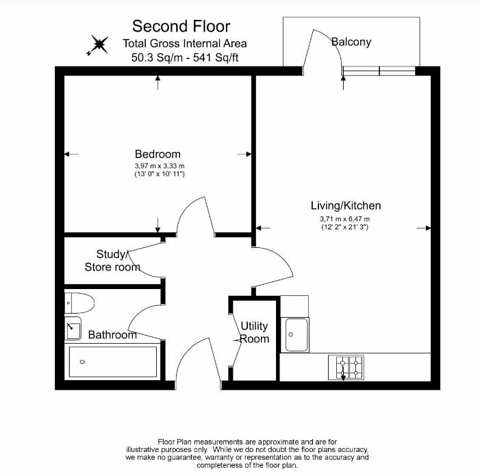 1  bedroom flat to rent in Rosebay House, 8 Frank Searle Passage, E17-Floorplan
