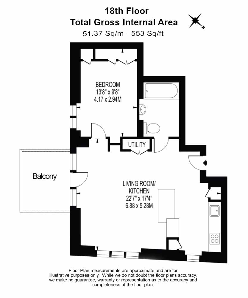 1  bedroom flat to rent in Serapis house, Good Luck Hope, E14-Floorplan