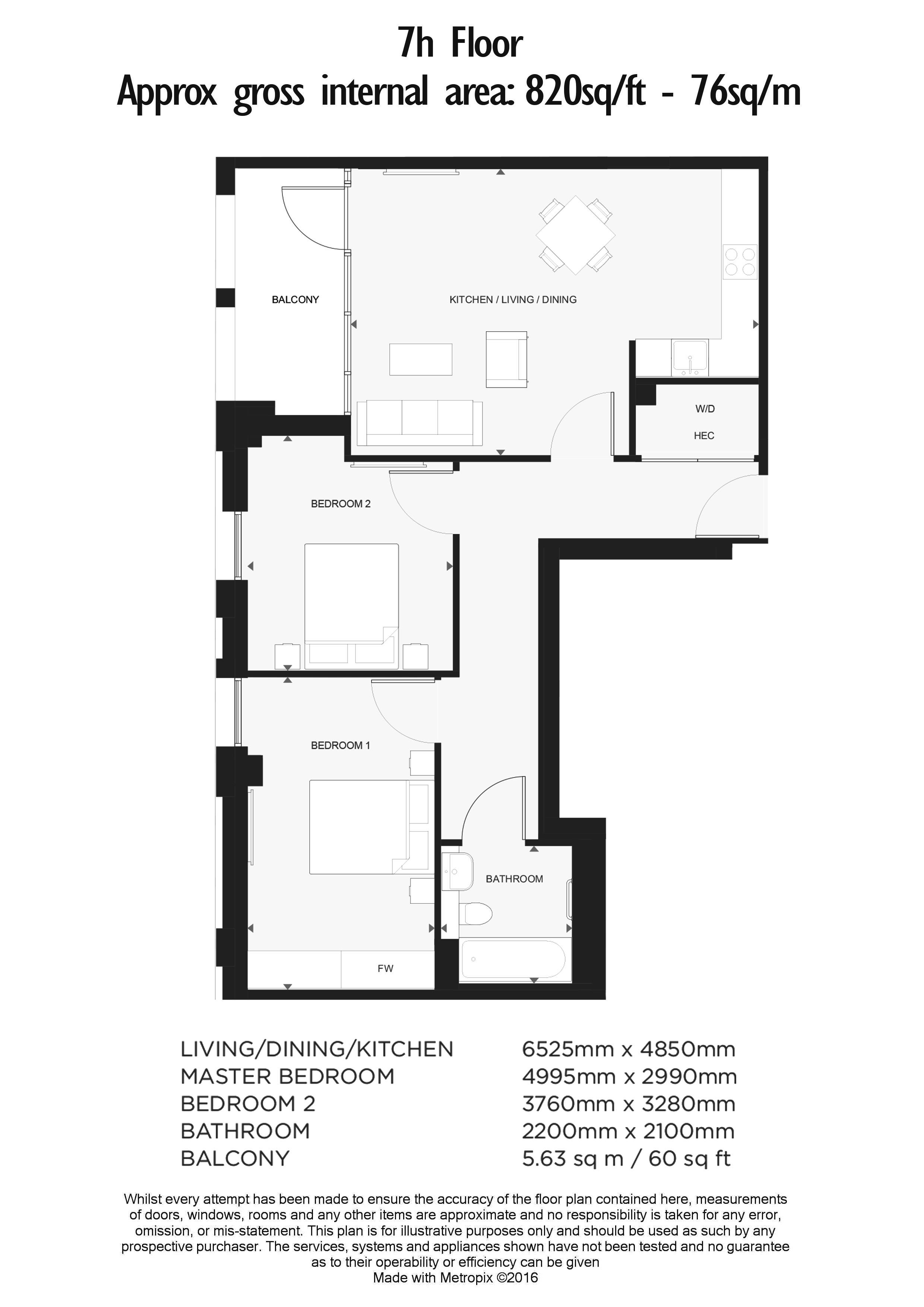 2  bedrooms flat to rent in Corn House, Marshgate Lane, E15-Floorplan