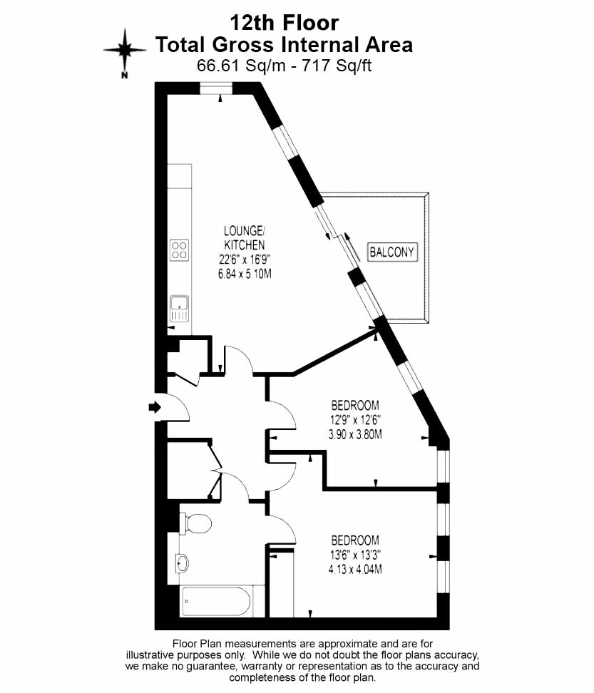 2 bedrooms flat to rent in Ivy Point, Hannaford Walk, E3-Floorplan