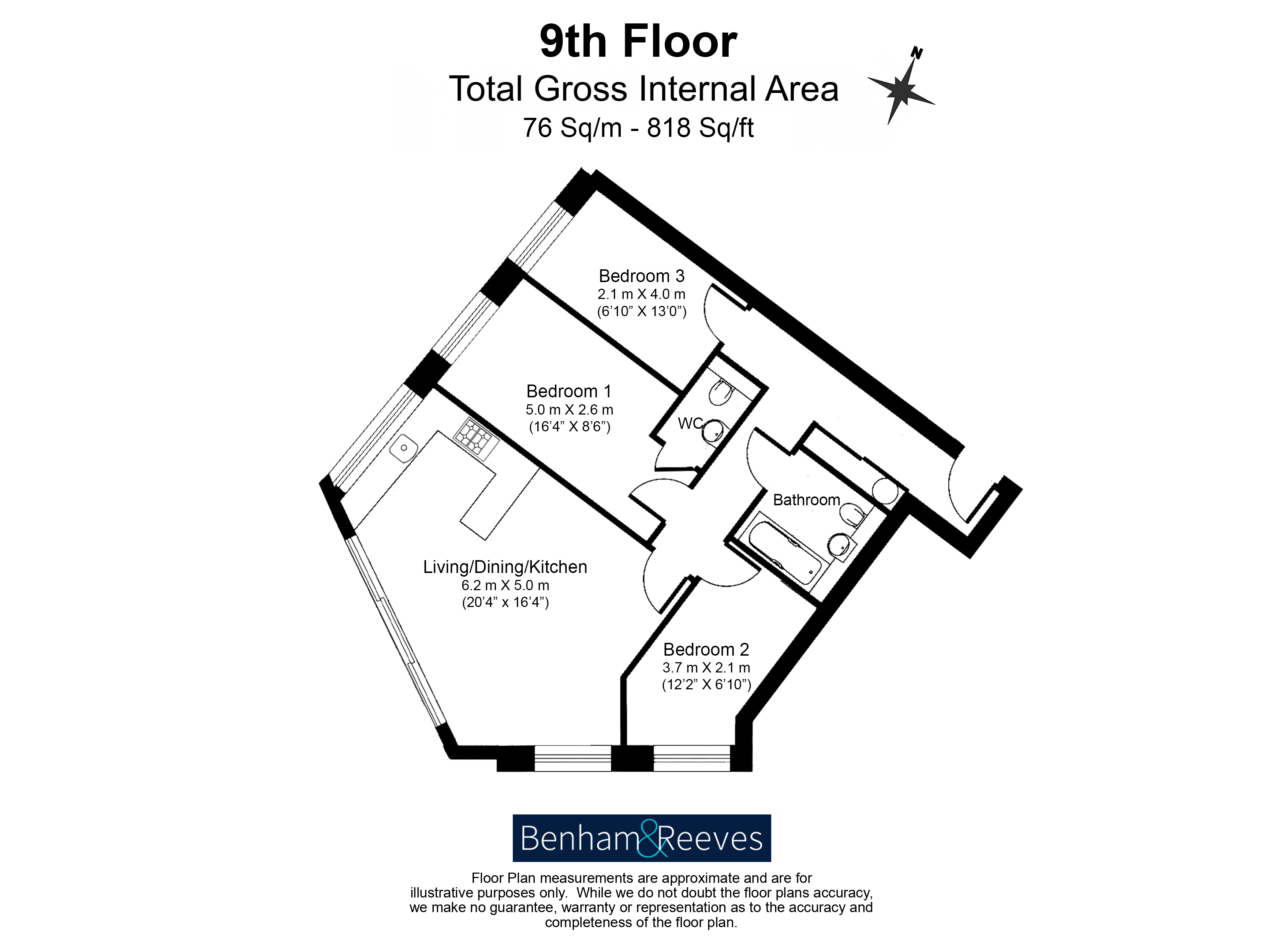 3  bedrooms flat to rent in High Street, Stratford, E15-Floorplan
