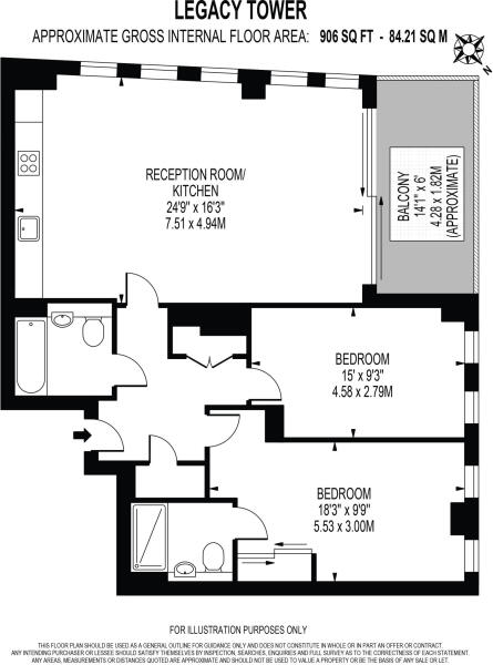 2  bedrooms flat to rent in Great Eastern Road, Stratford, E15-Floorplan