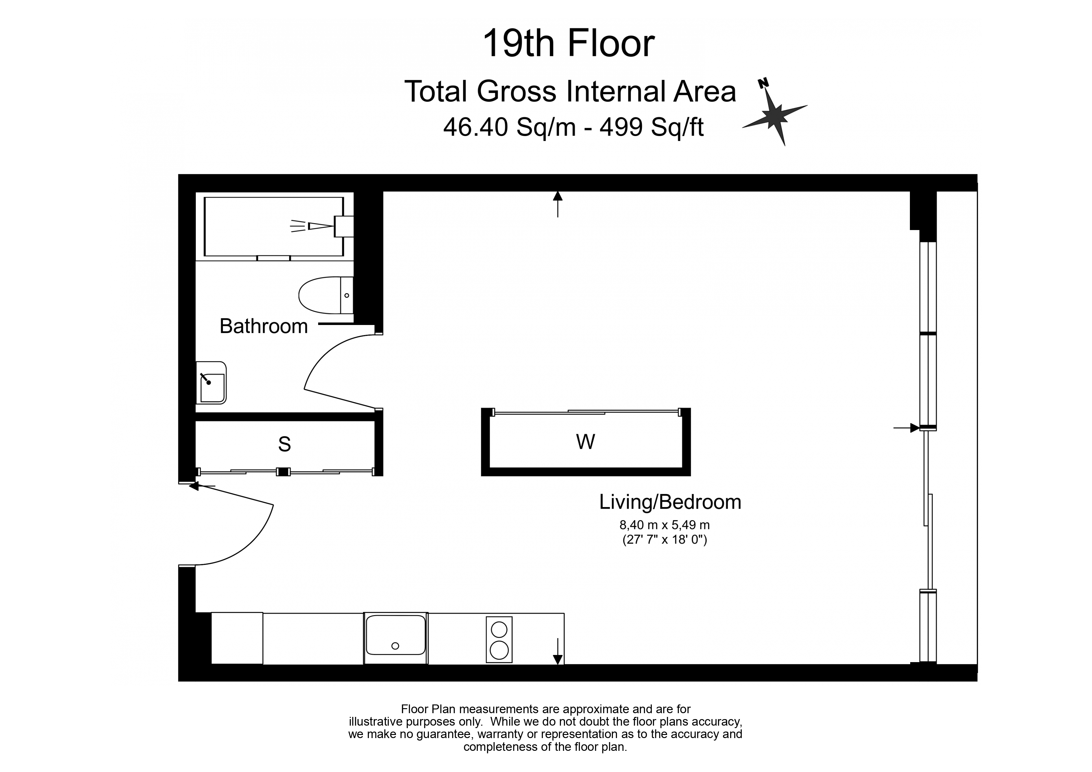Studio flat to rent in Park Drive, Canary Wharf, E14-Floorplan