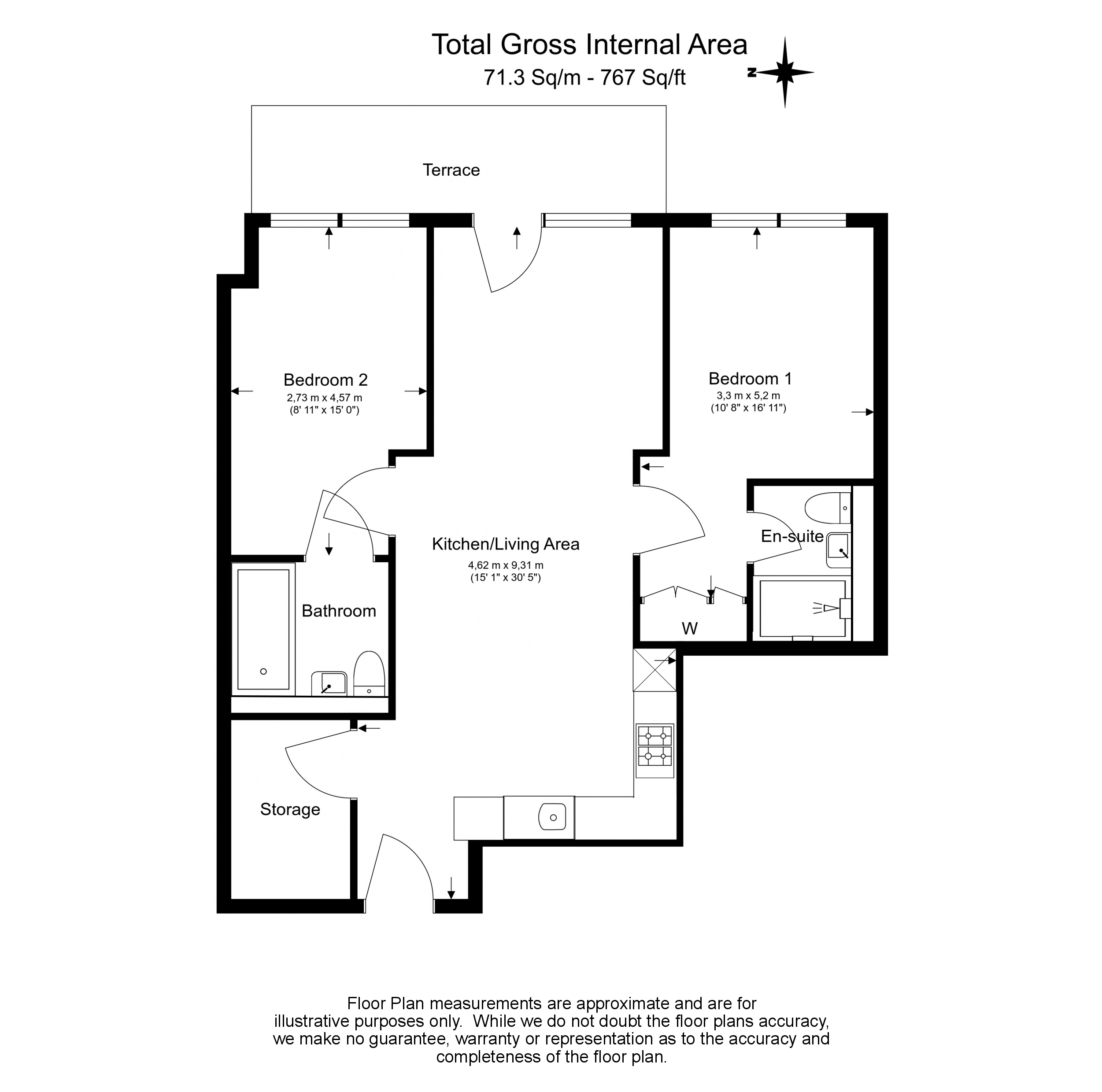 2  bedrooms flat to rent in Western Gateway, Royal Dock, E16-Floorplan