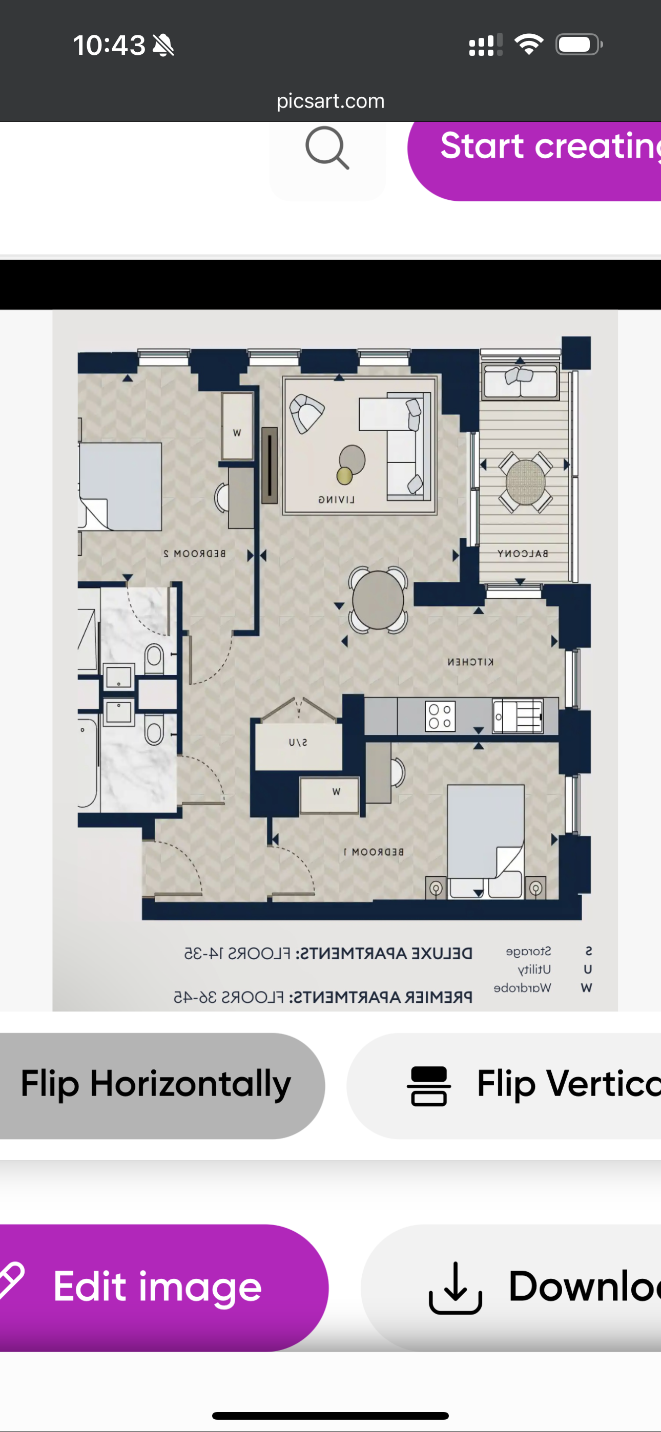2  bedrooms flat to rent in One Thames Quay, Canary wharf, E14-Floorplan