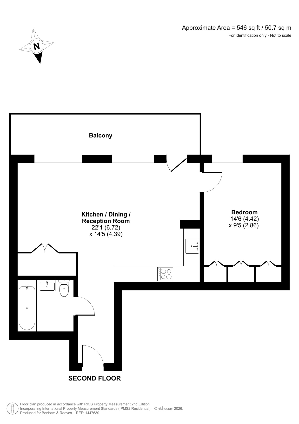 1  bedroom flat to rent in Riverscape Walk, Royal Wharf, E16-Floorplan