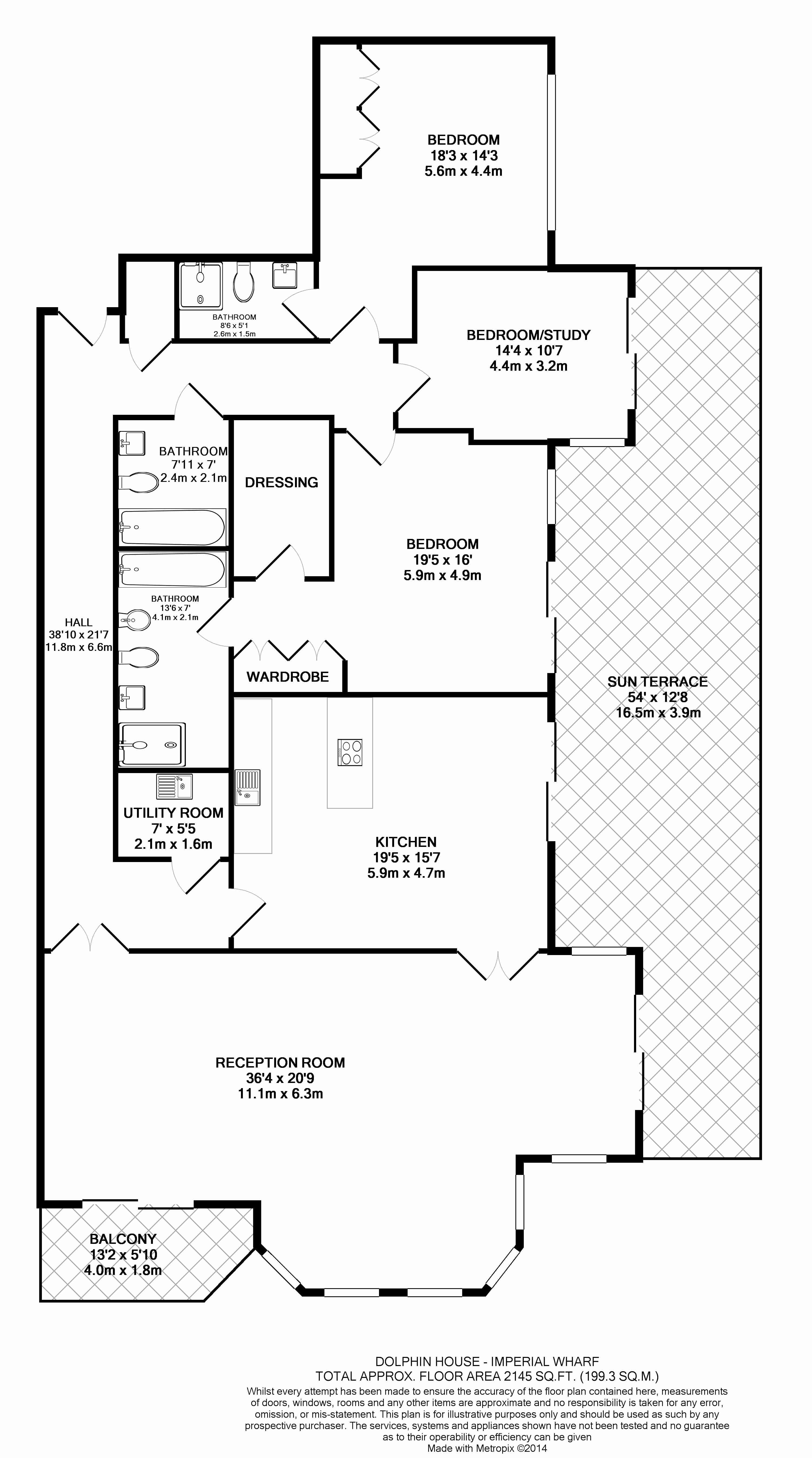 3  bedrooms flat to rent in Imperial Wharf, Fulham, SW6-Floorplan
