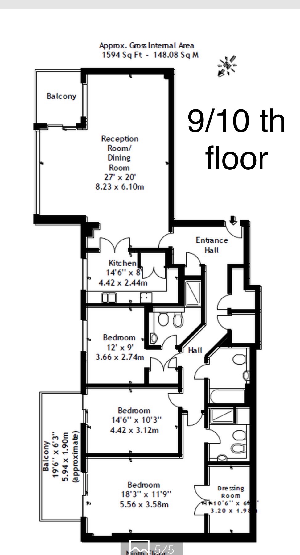 3 bedrooms flat to rent in The Boulevard, Imperial Wharf, SW6-Floorplan