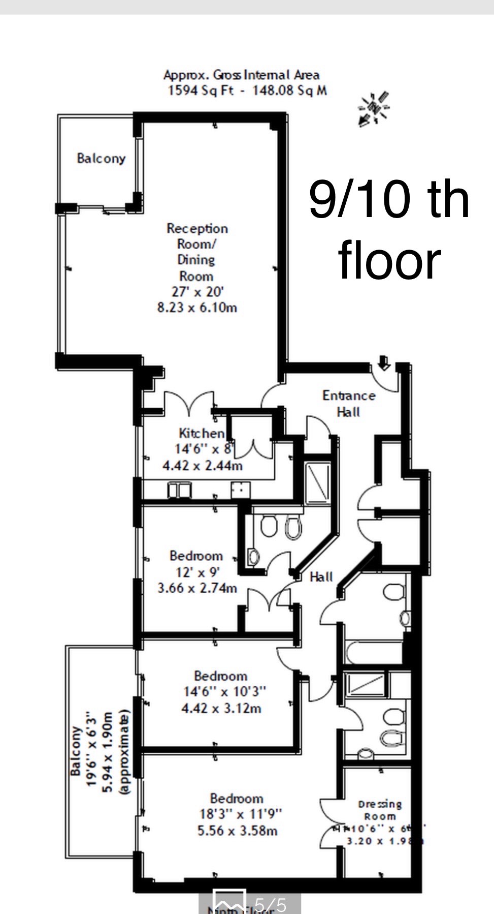 3  bedrooms flat to rent in The Boulevard, Imperial Wharf, SW6-Floorplan