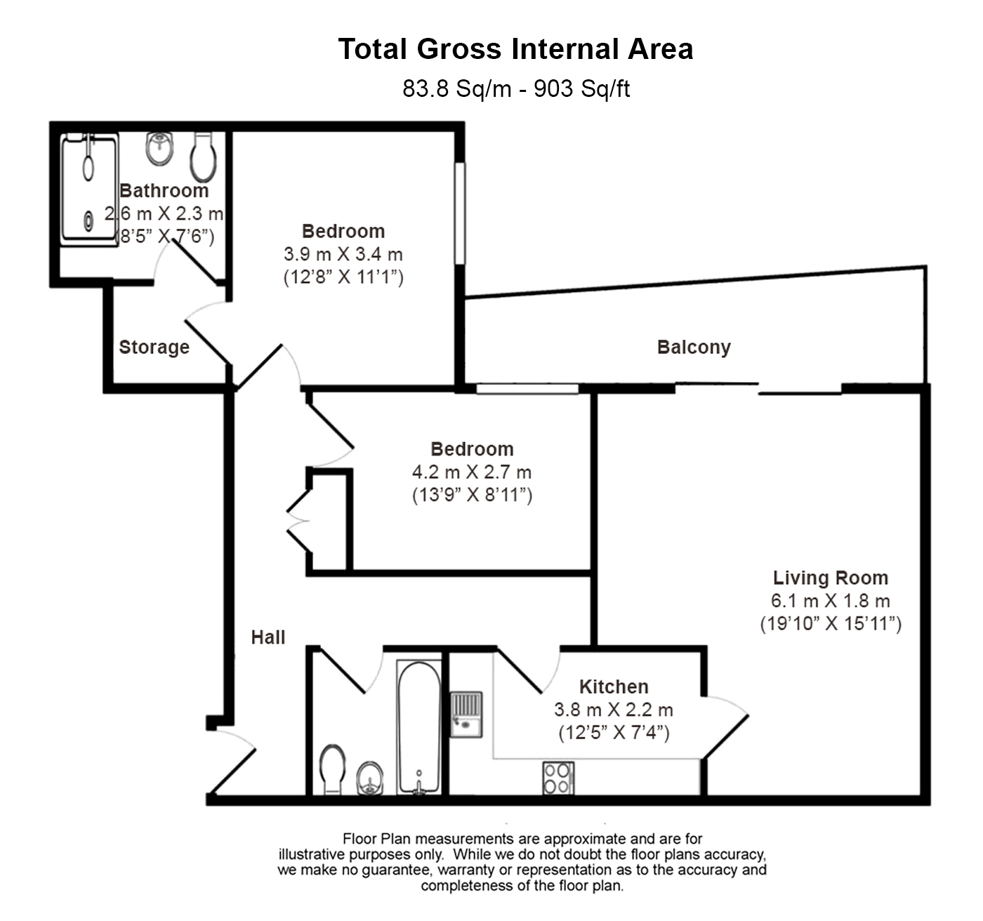 2 bedrooms flat to rent in The Boulevard, Fulham, SW6-Floorplan