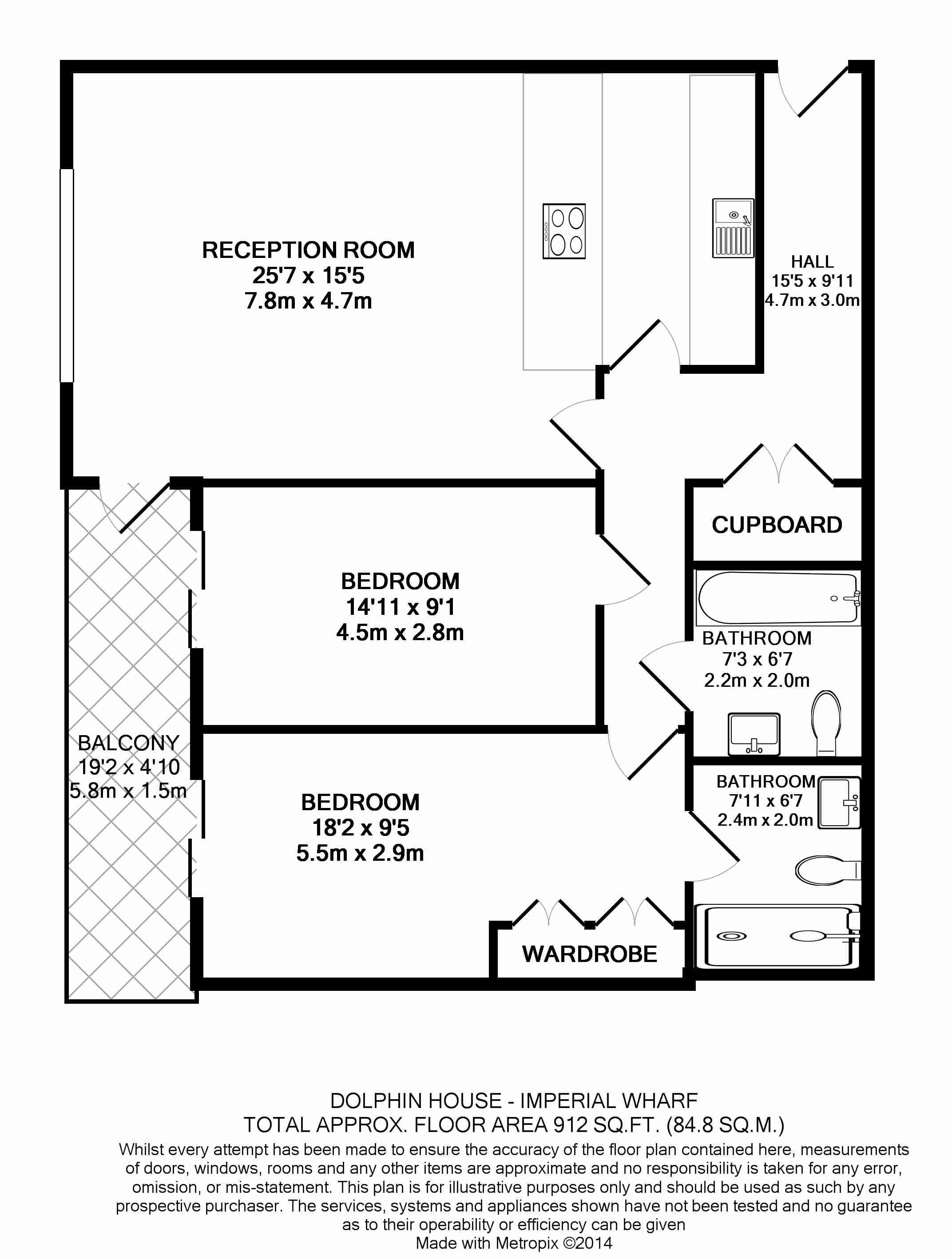 2  bedrooms flat to rent in Lensbury Avenue, Fulham, SW6-Floorplan
