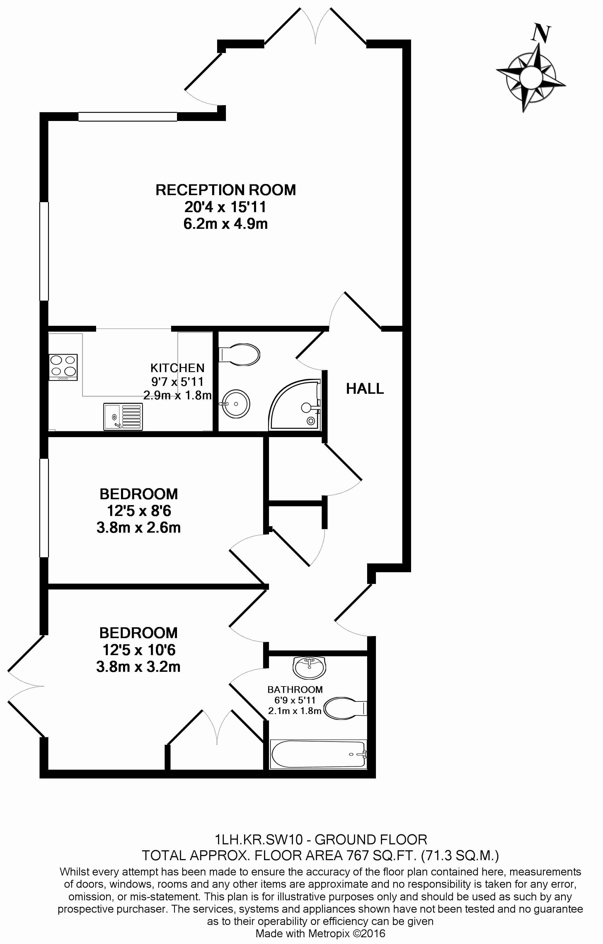 2  bedrooms flat to rent in Lucas House, Kings Chelsea, SW10-Floorplan