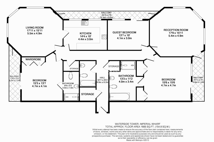 3 bedrooms flat to rent in The Boulevard, Fulham, SW6-Floorplan