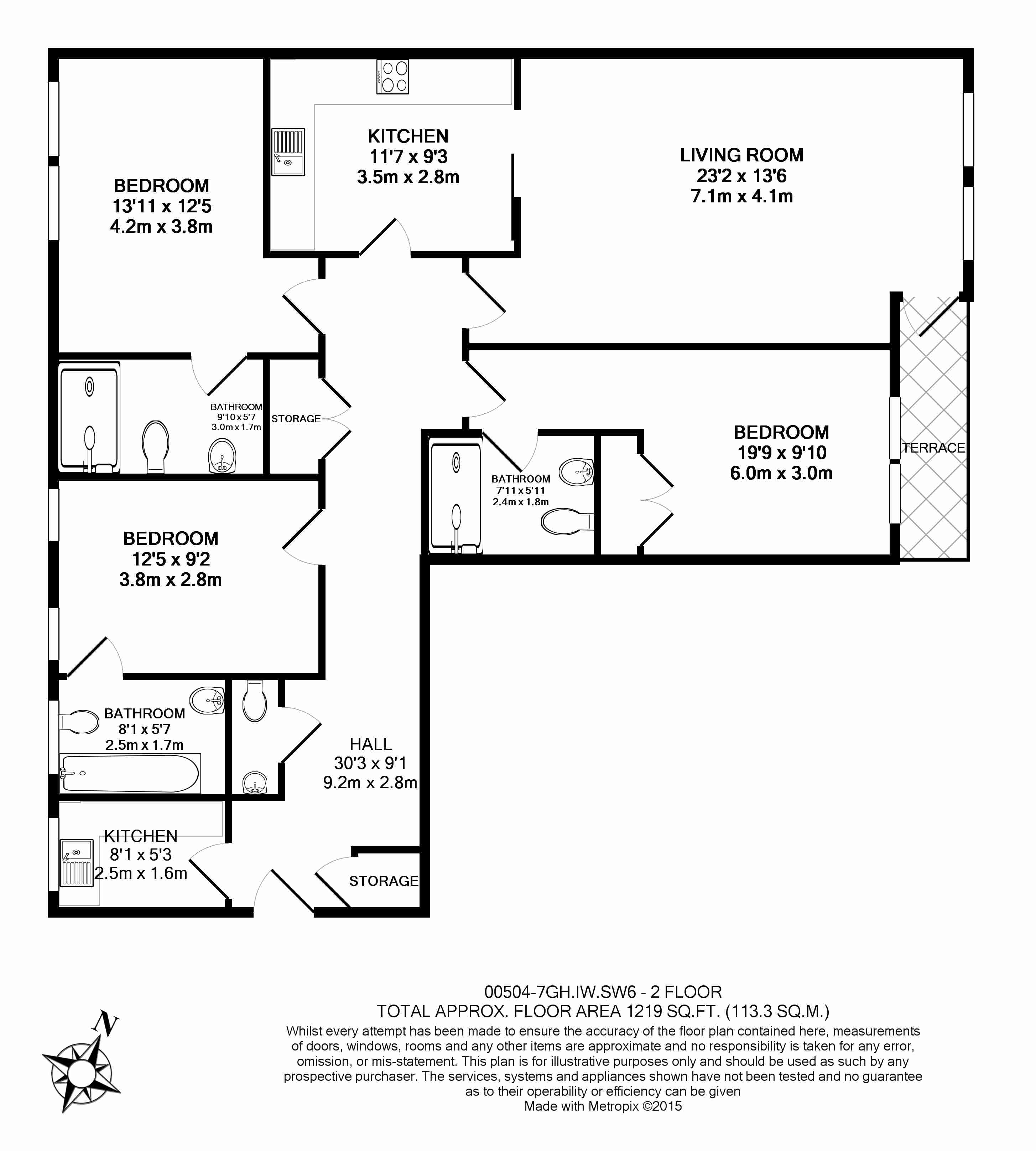 3  bedrooms flat to rent in Imperial Crescent, Imperial Wharf, SW6-Floorplan