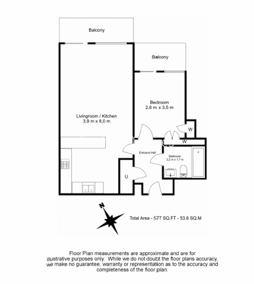 1 bedroom flat to rent in Imperial Wharf, Fulham, SW6-Floorplan