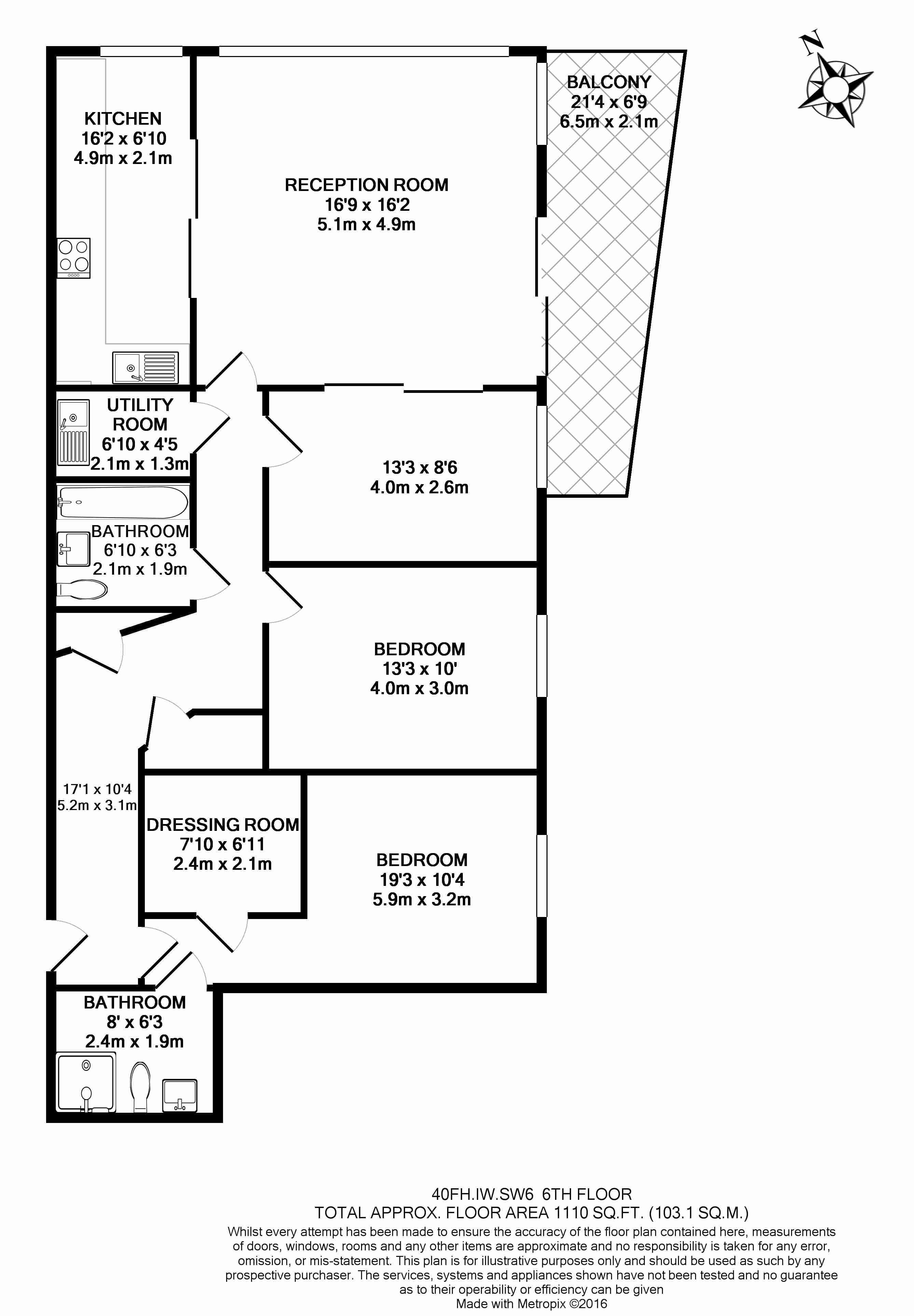 3  bedrooms flat to rent in Imperial Wharf, Fulham, SW6-Floorplan