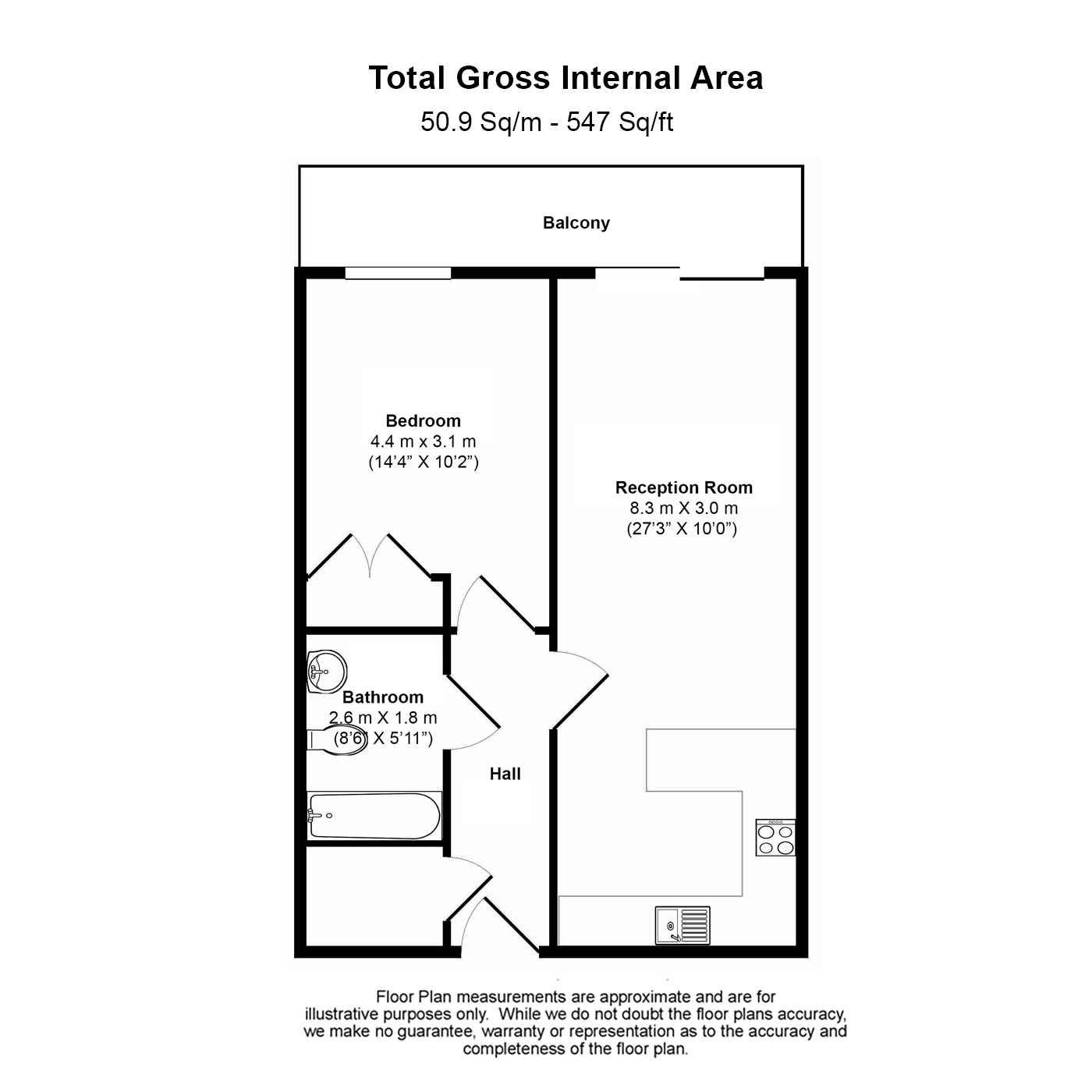 1  bedroom flat to rent in Chelsea Creek, Fulham, SW6-Floorplan