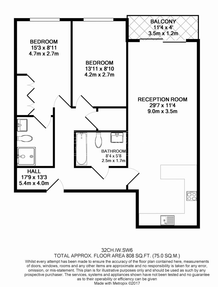 2  bedrooms flat to rent in Compass House, Chelsea Creek, SW6-Floorplan