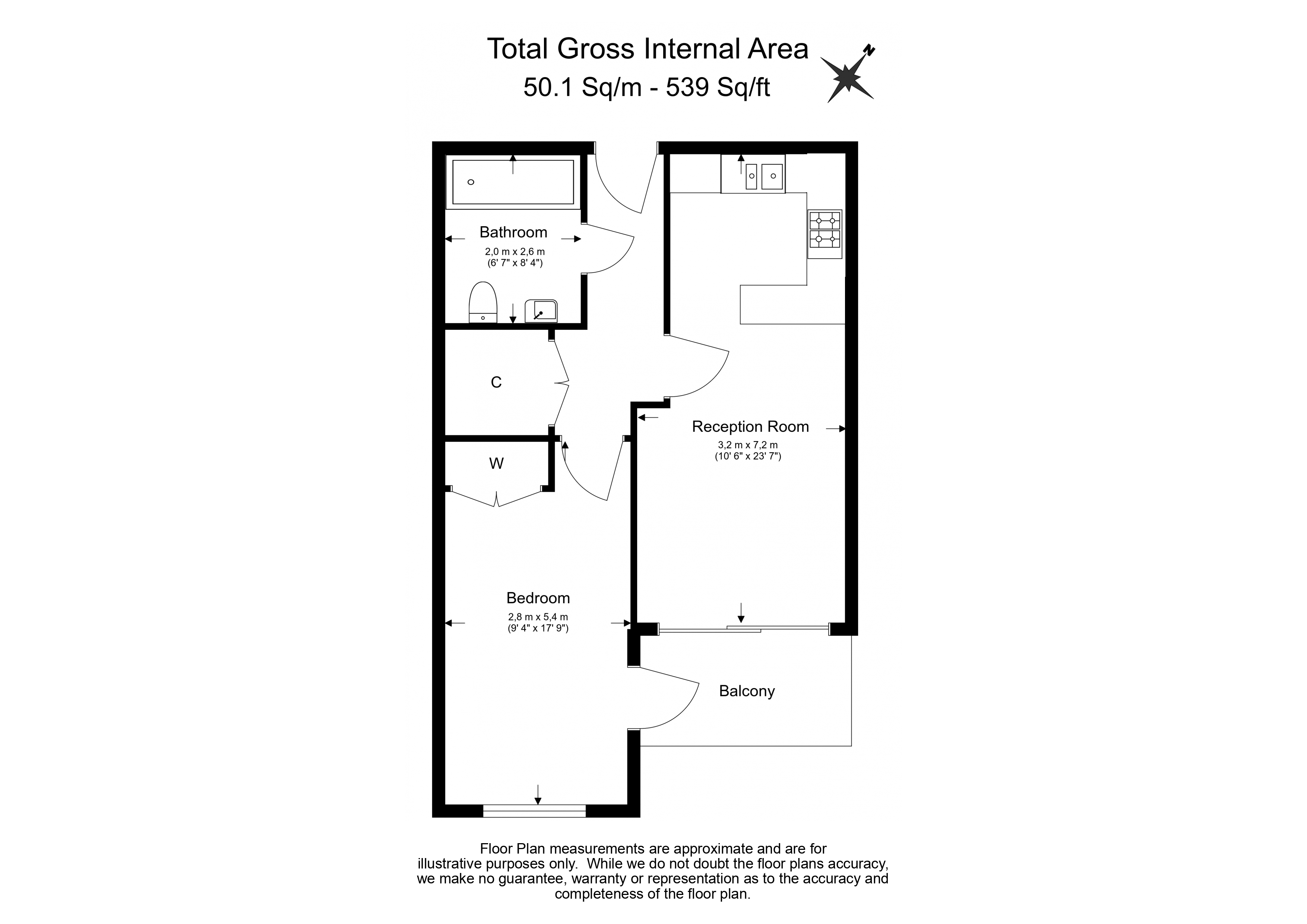 1 bedroom flat to rent in Chelsea Creek, Park Street, SW6-Floorplan