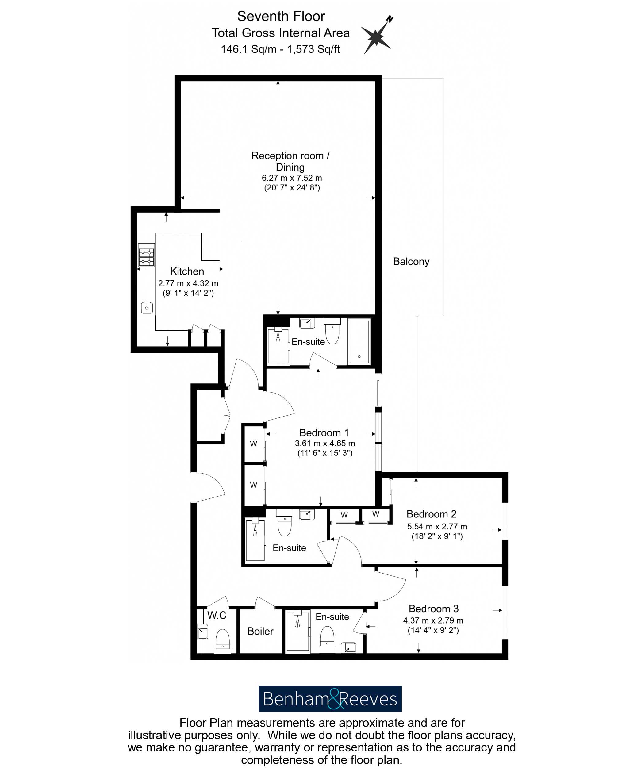 3  bedrooms flat to rent in Doulton House, Chelsea Creek, SW6-Floorplan