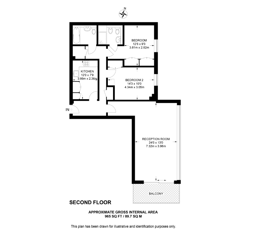 2  bedrooms flat to rent in Harbour Reach, Imperial Wharf, SW6-Floorplan