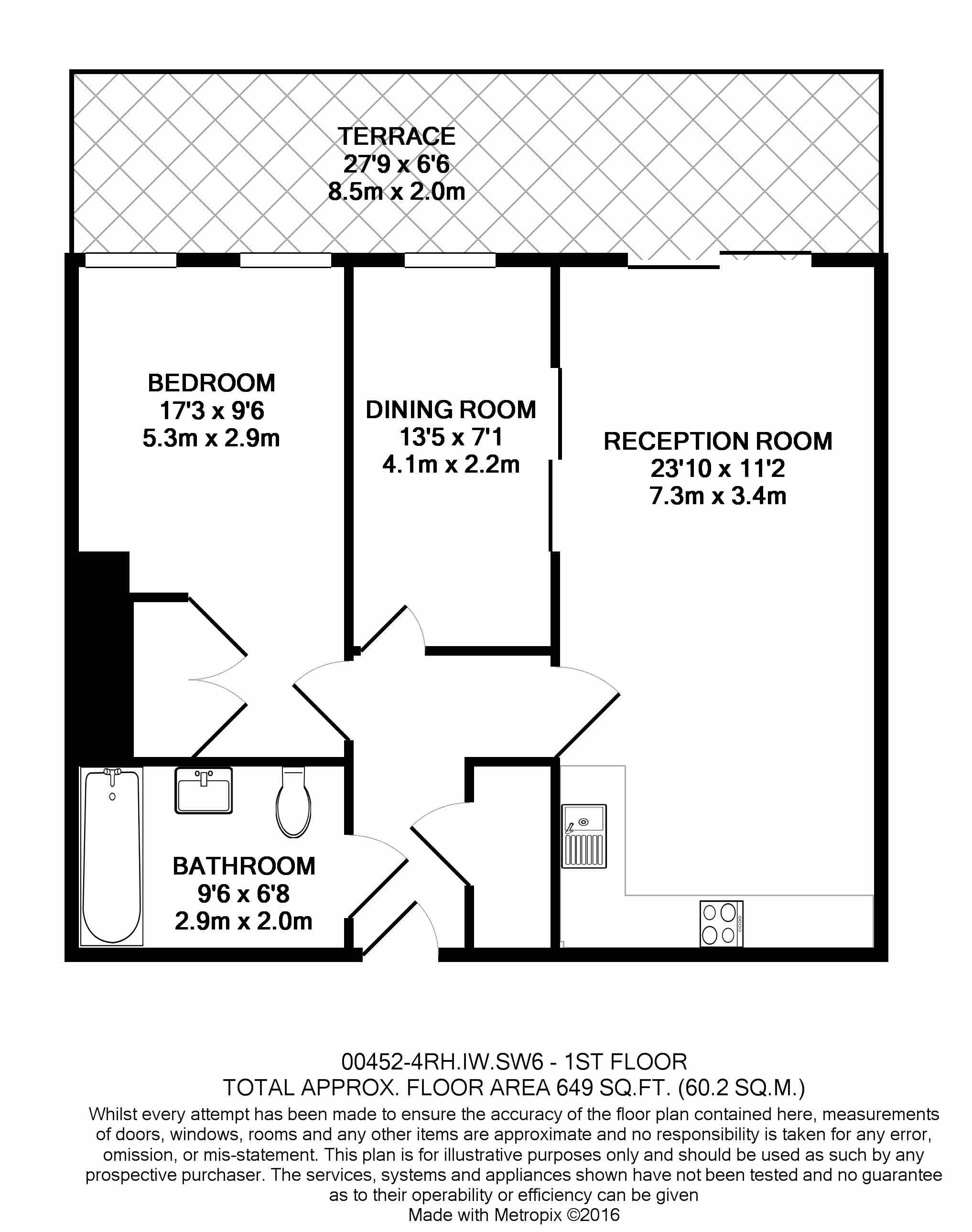 2  bedrooms flat to rent in Imperial Wharf, Fullham, SW6-Floorplan