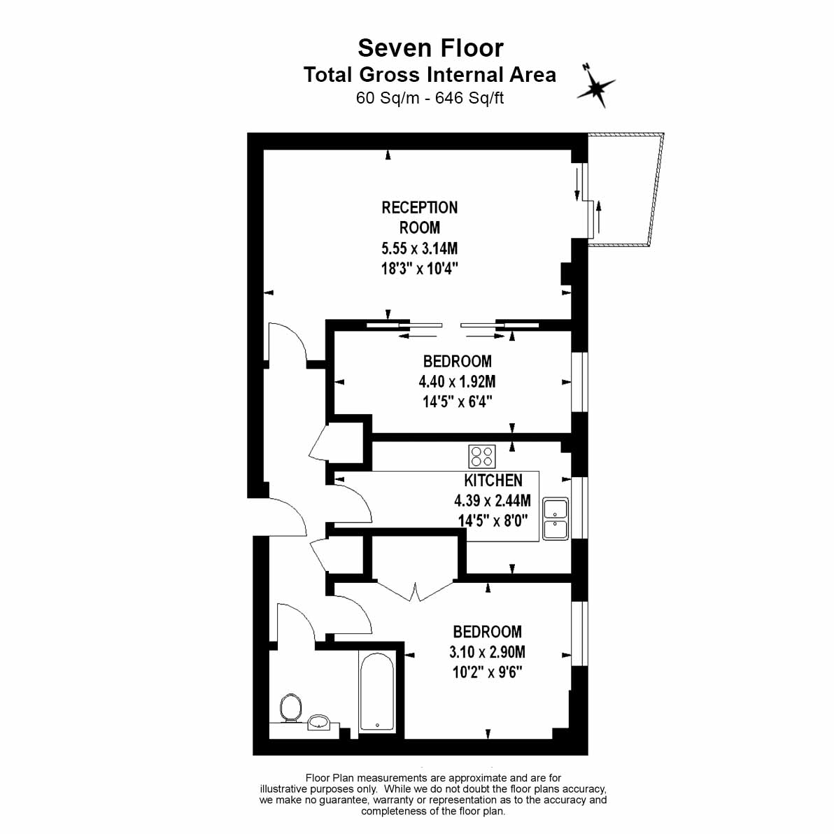 2  bedrooms flat to rent in Harbour Reach, Imperial Wharf, SW6-Floorplan