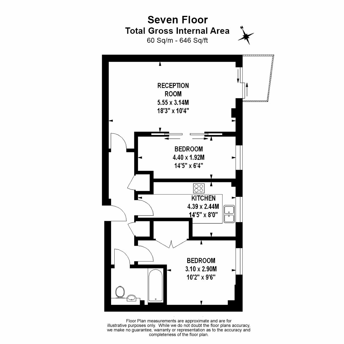 2 bedrooms flat to rent in Harbour Reach, Imperial Wharf, SW6-Floorplan