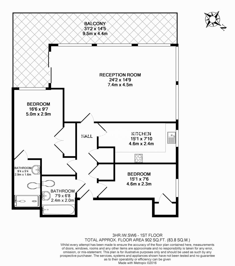 2  bedrooms flat to rent in Harbour Reach, Imperial Wharf, SW6-Floorplan