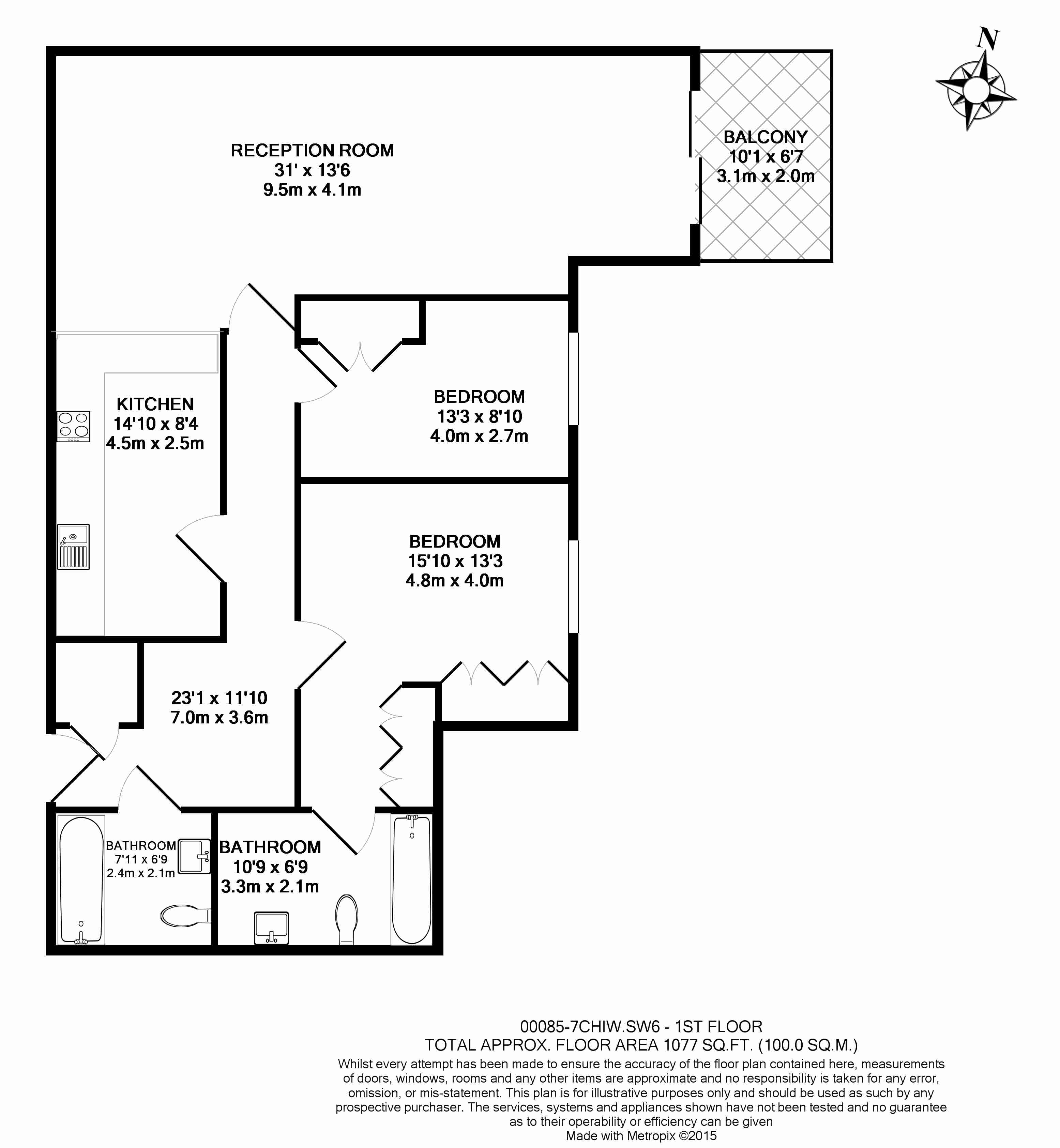 2  bedrooms flat to rent in Lensbury Avenue, Fulham, SW6-Floorplan
