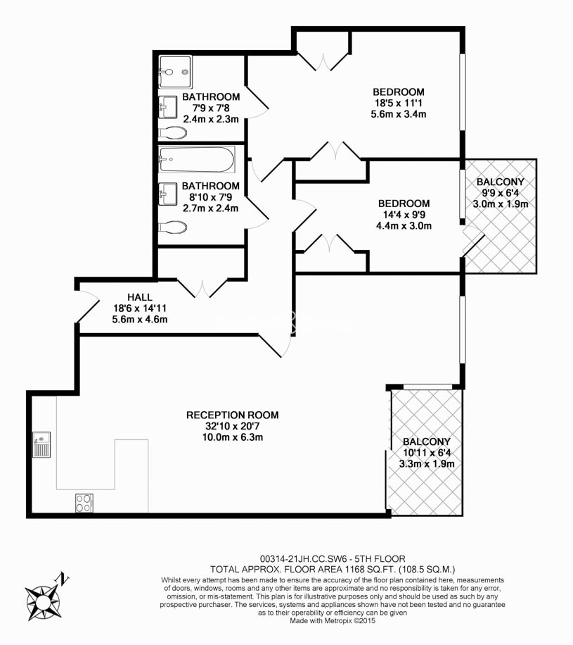 2 bedrooms flat to rent in Thurstan Street, Fullham, SW6-Floorplan