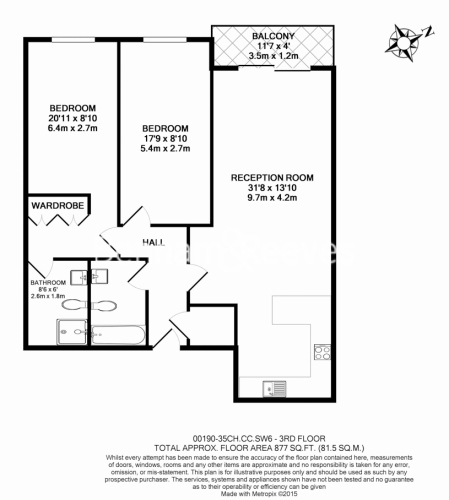 2 bedrooms flat to rent in Park Street, Fulham, SW6-Floorplan