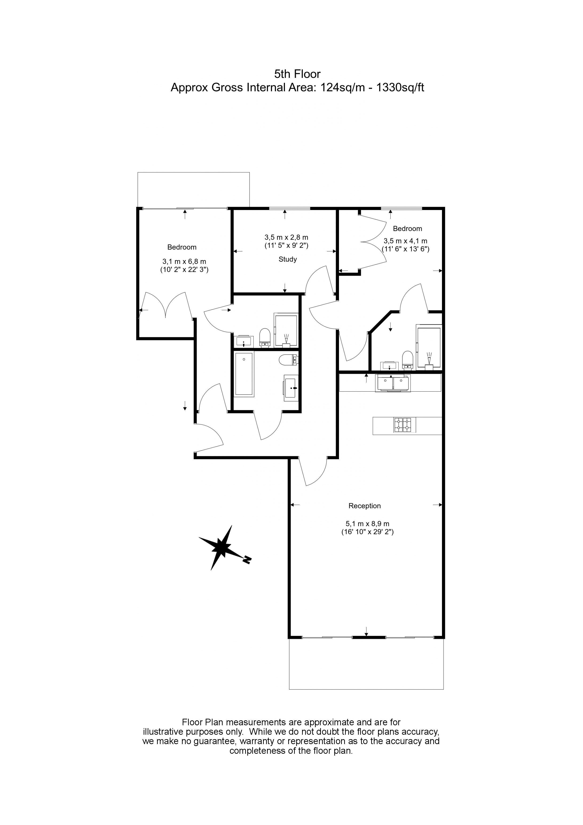 3  bedrooms flat to rent in Mahogany House, Imperial Wharf, SW6-Floorplan
