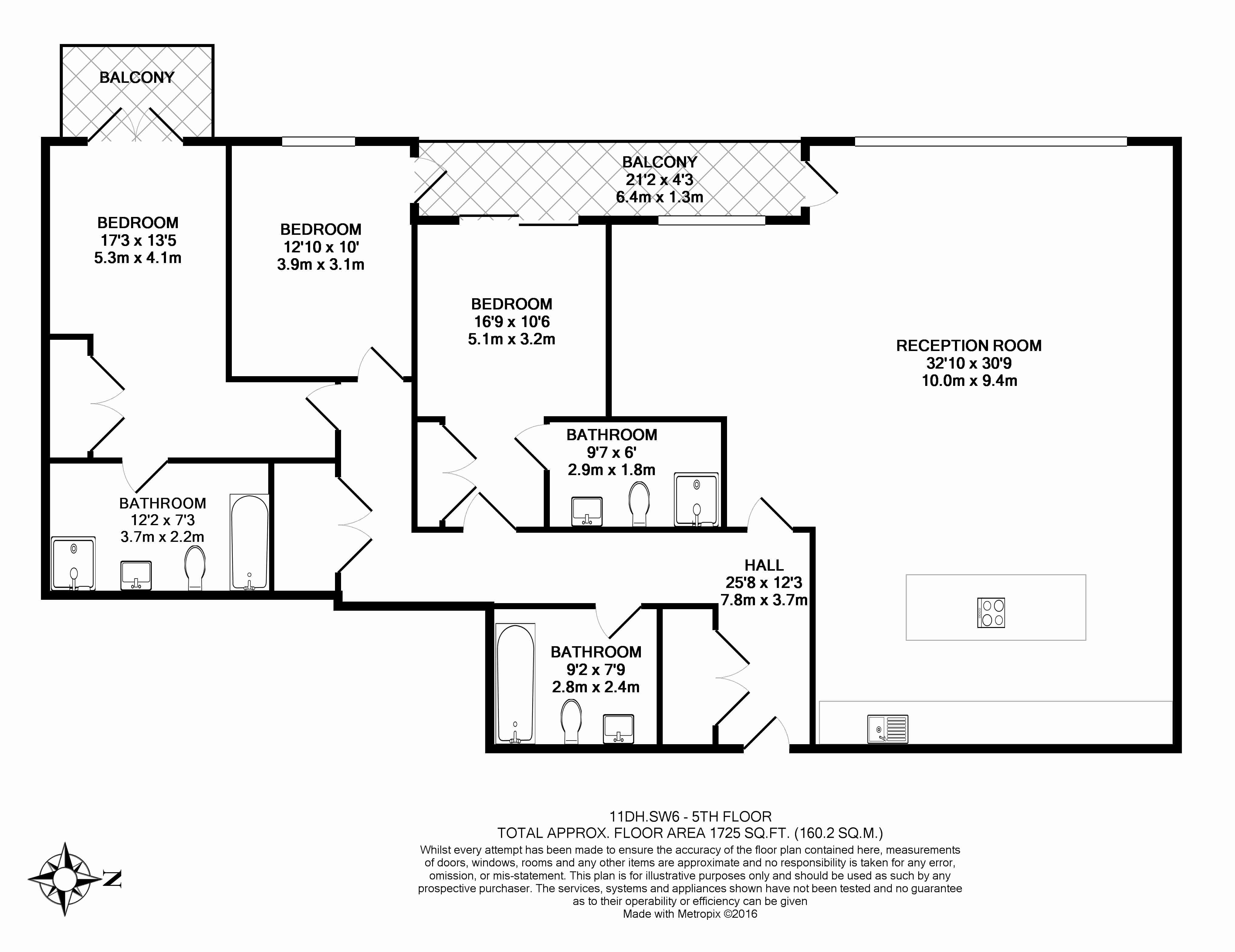 2 bedrooms flat to rent in Park Street, Fulham, SW6-Floorplan