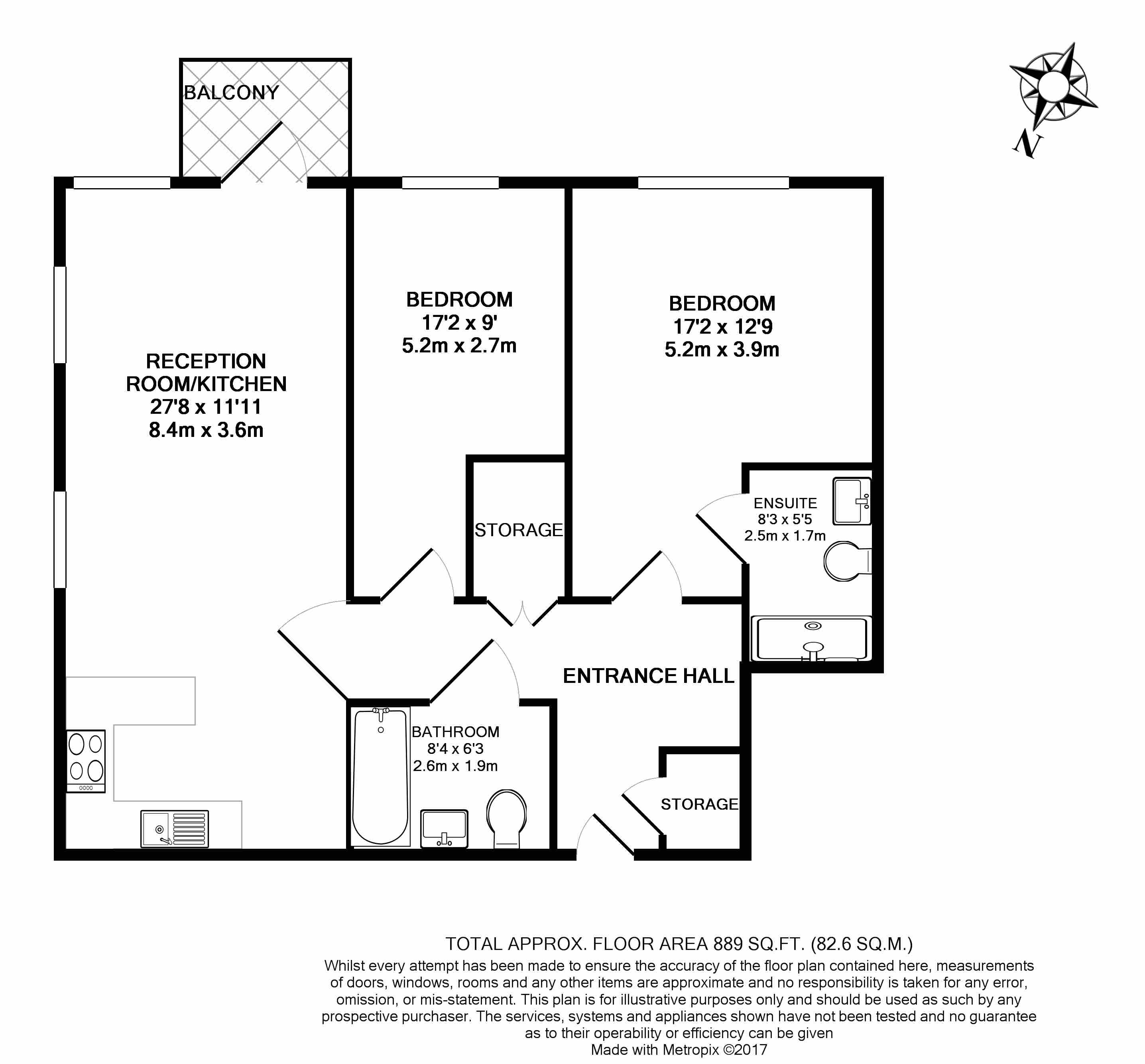 2  bedrooms flat to rent in Thurstan Street, Fulham, SW6-Floorplan