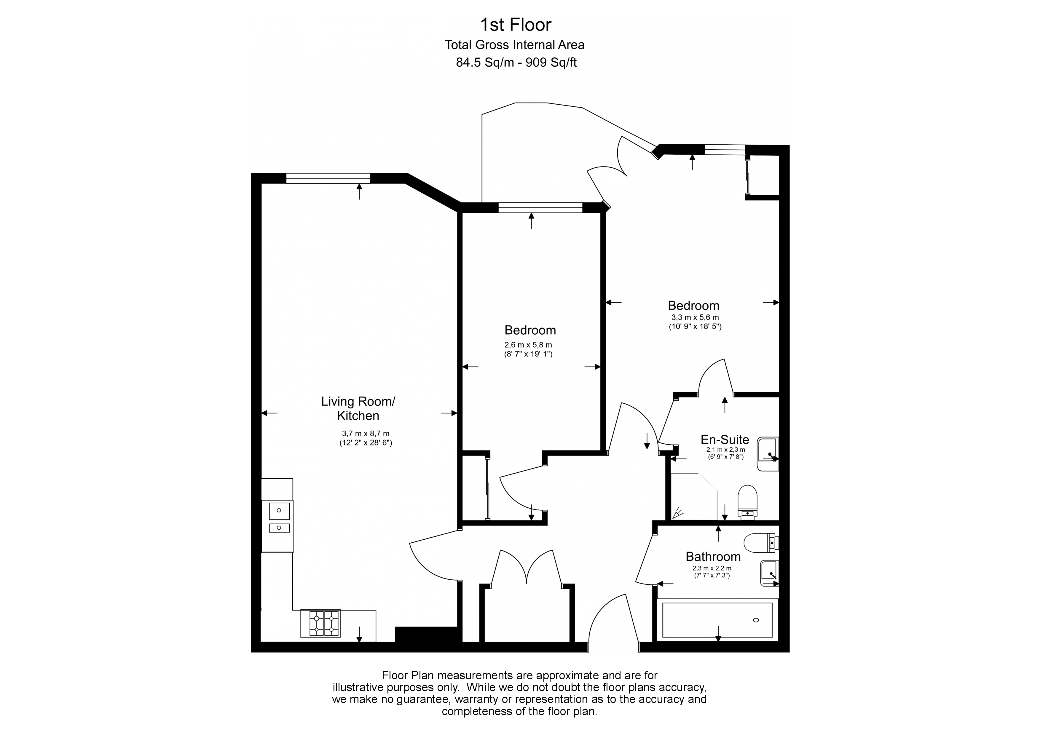 2 bedrooms flat to rent in Vanston Place, Chelsea Reach, SW6-Floorplan