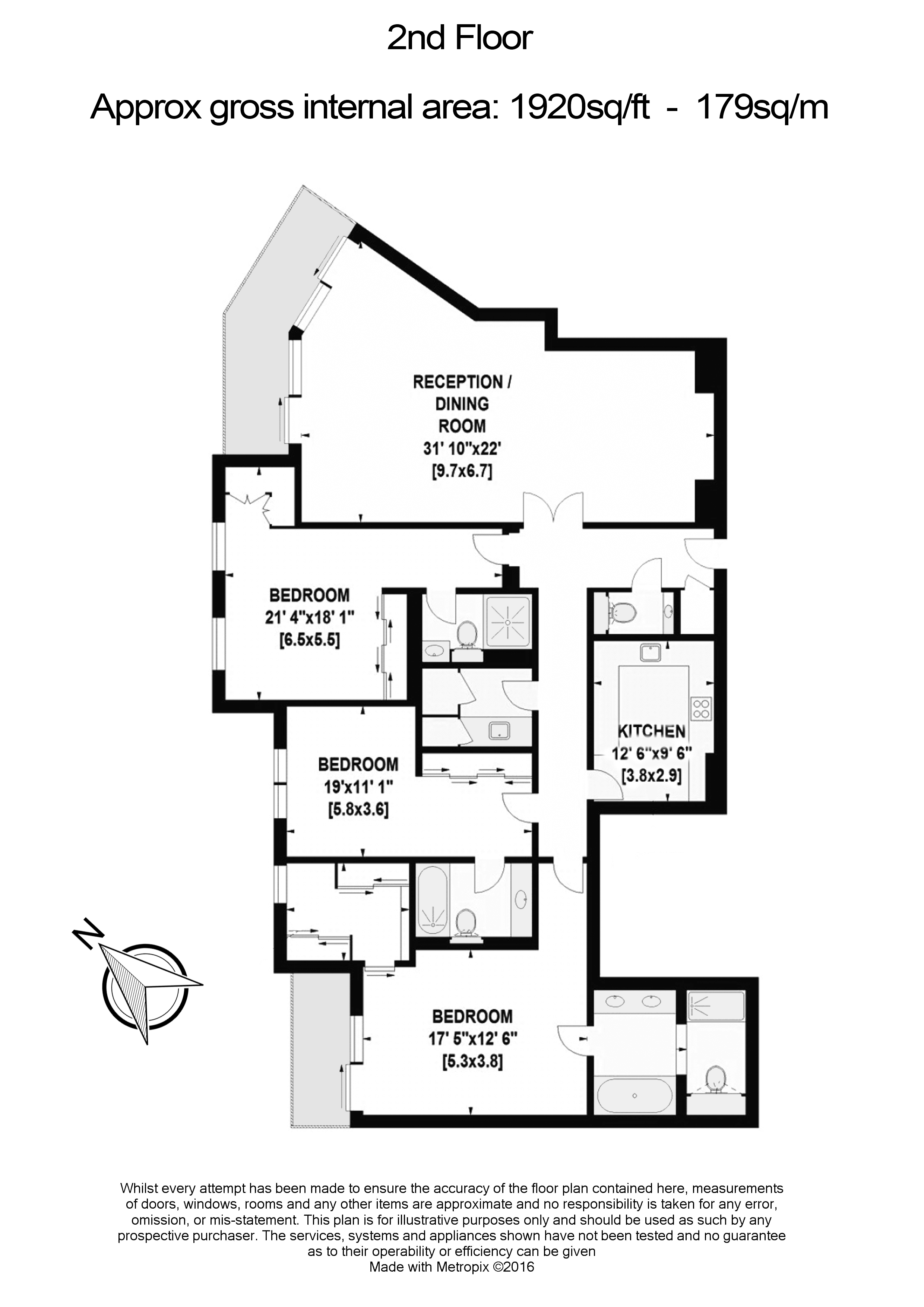 3  bedrooms flat to rent in Park Street, Chelsea Creek, SW6-Floorplan