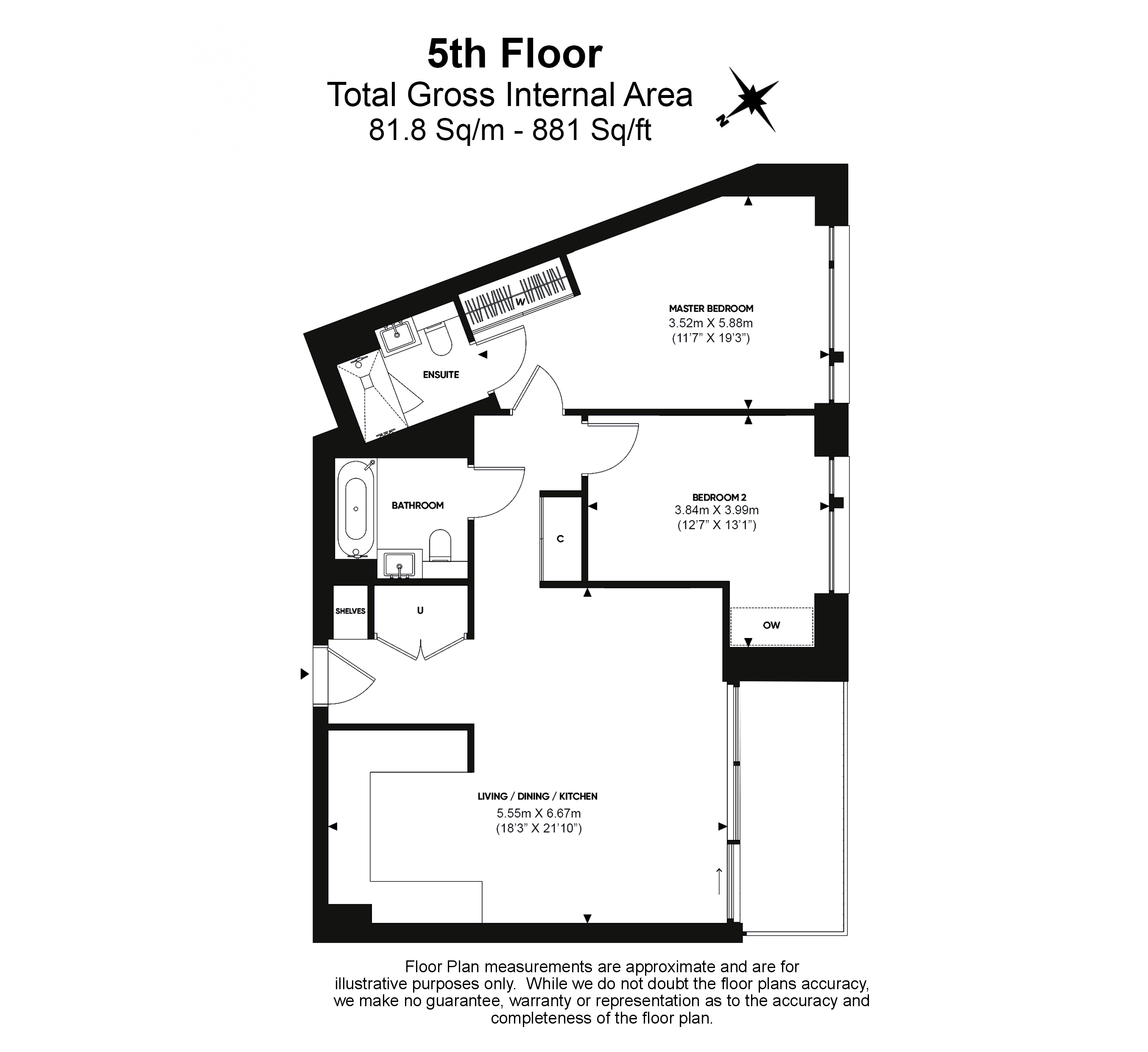 2 bedrooms flat to rent in Michael Road, Imperial Wharf, SW6-Floorplan